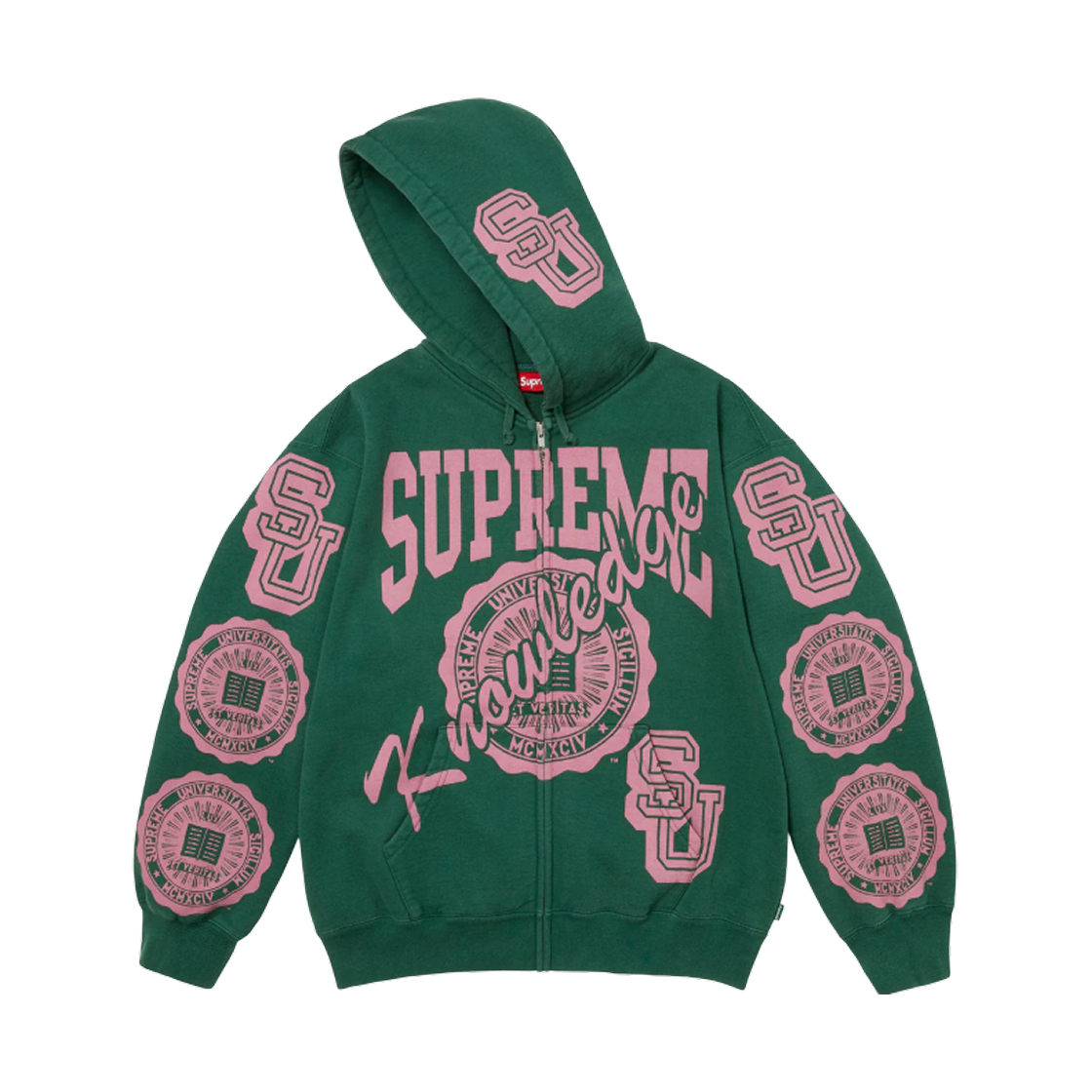 슈프림 널리지 레인즈 집업 후드 스웨트셔츠 다크 그린 - 25FW(Supreme Knowledge Reigns Zip Up Hooded Sweatshirt Dark Green - 25FW) - 1