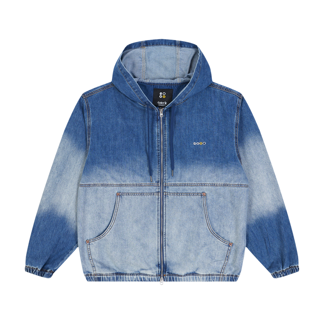 5FW03JK60 Ryul+Wai: Denim Hood Jumper Medium Blue K5