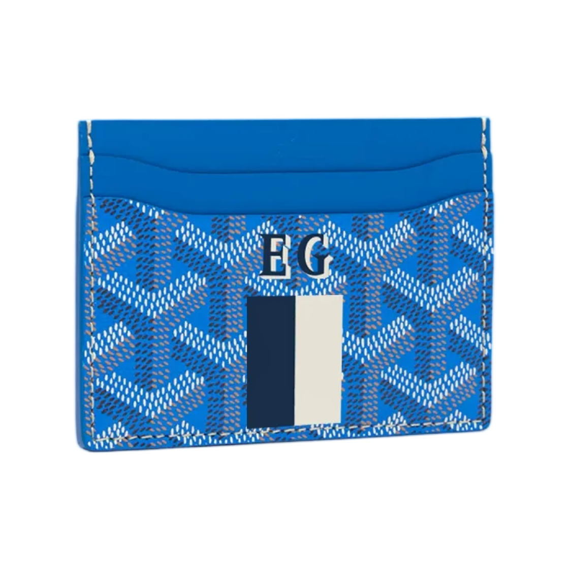 고야드 생쉴피스 카드 월렛 스트라이프 앤 이니셜 스카이 블루(Goyard Saint Sulpice Card Wallet Stripes and Initials Sky Blue) - 1
