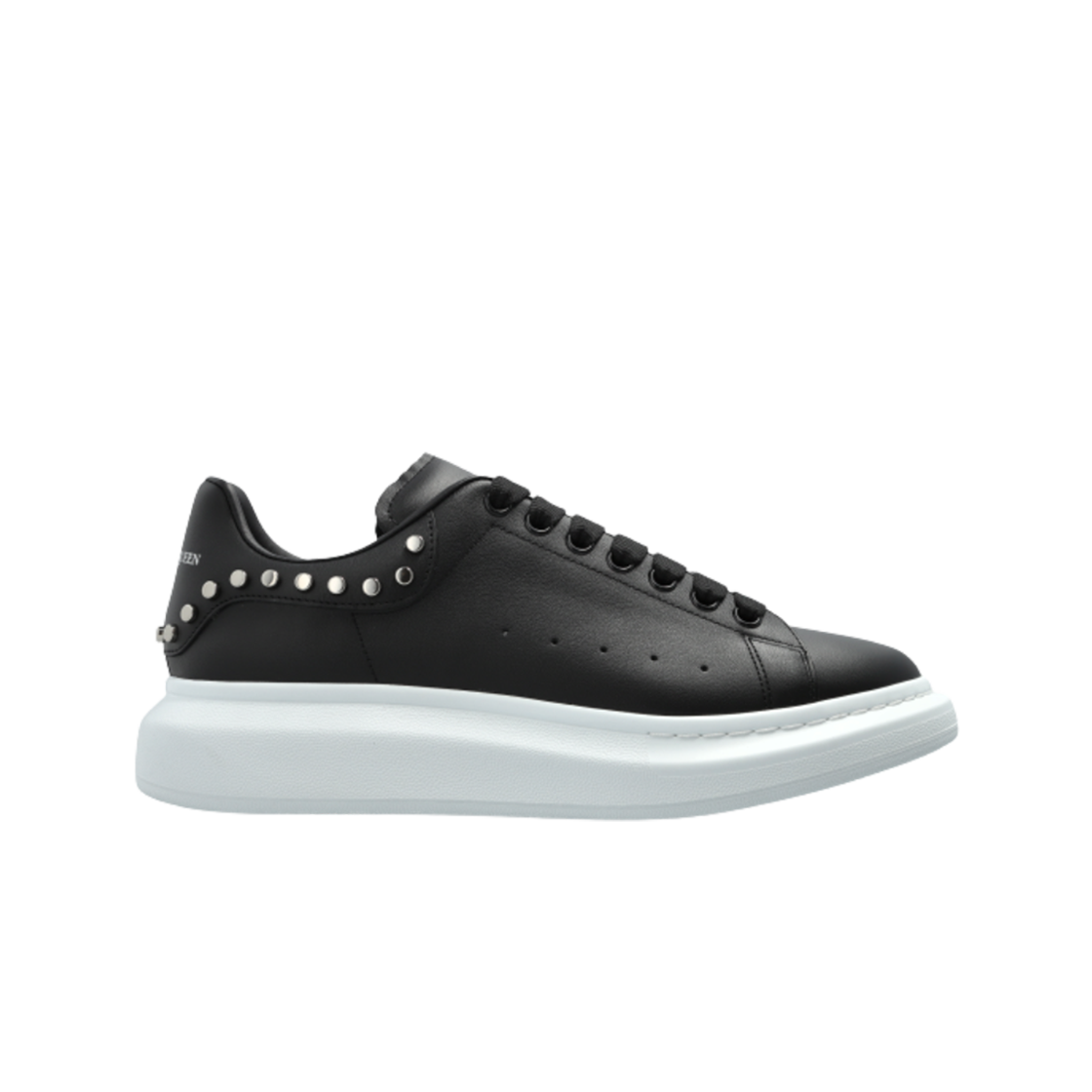 837460WIAGM1067 Alexander McQueen Leather Sneakers with Studs Black