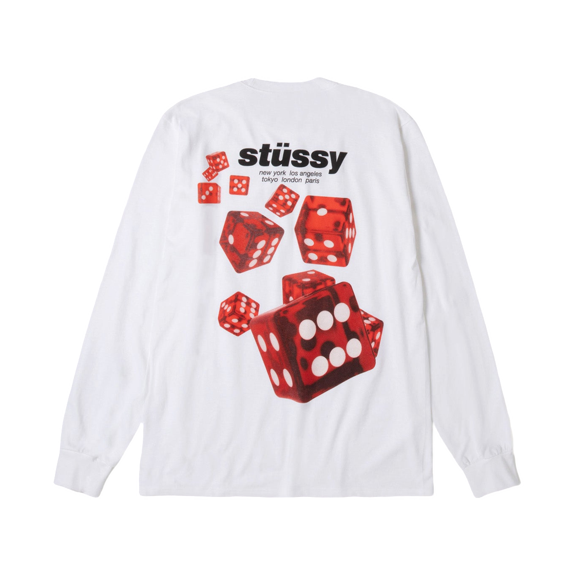 스투시 롤러스 롱슬리브 티셔츠 화이트