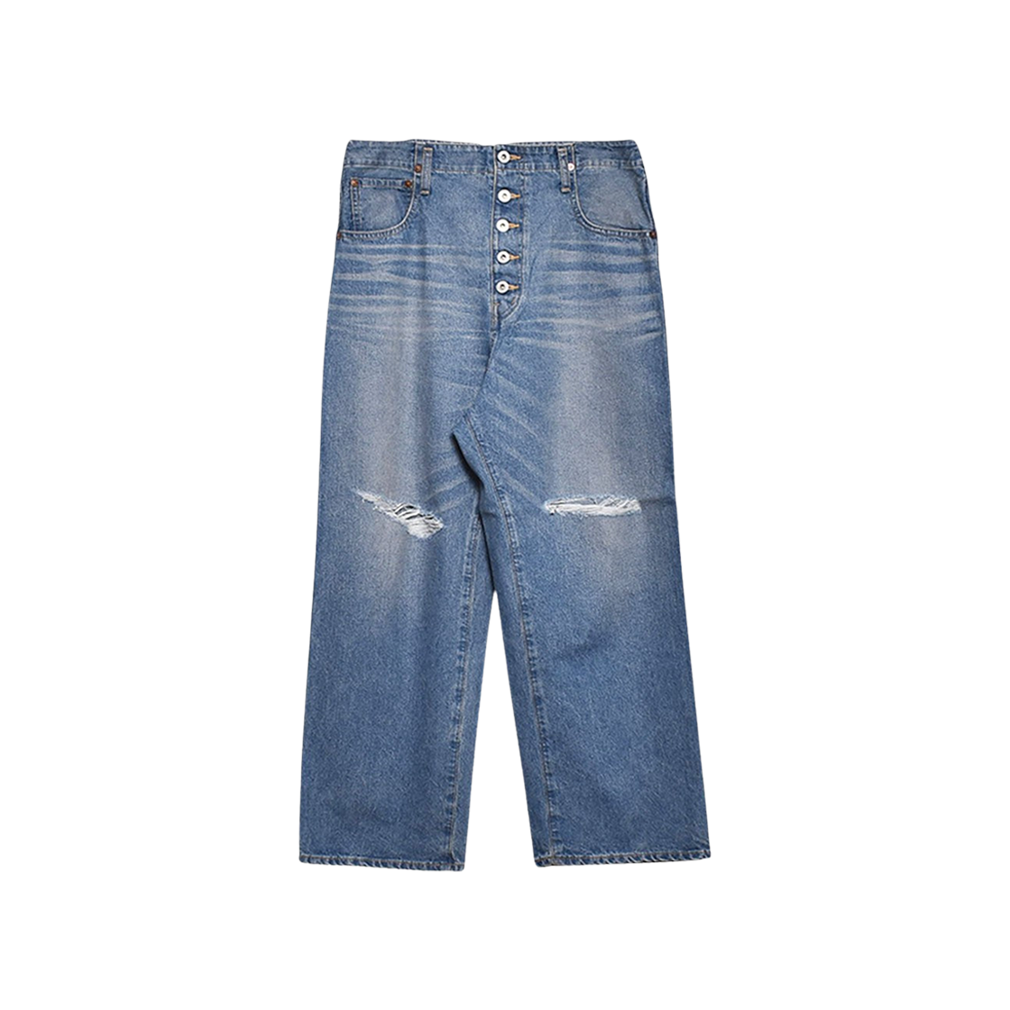 WN-P019-051 Junya Watanabe Distressed Denim Pants Indigo
