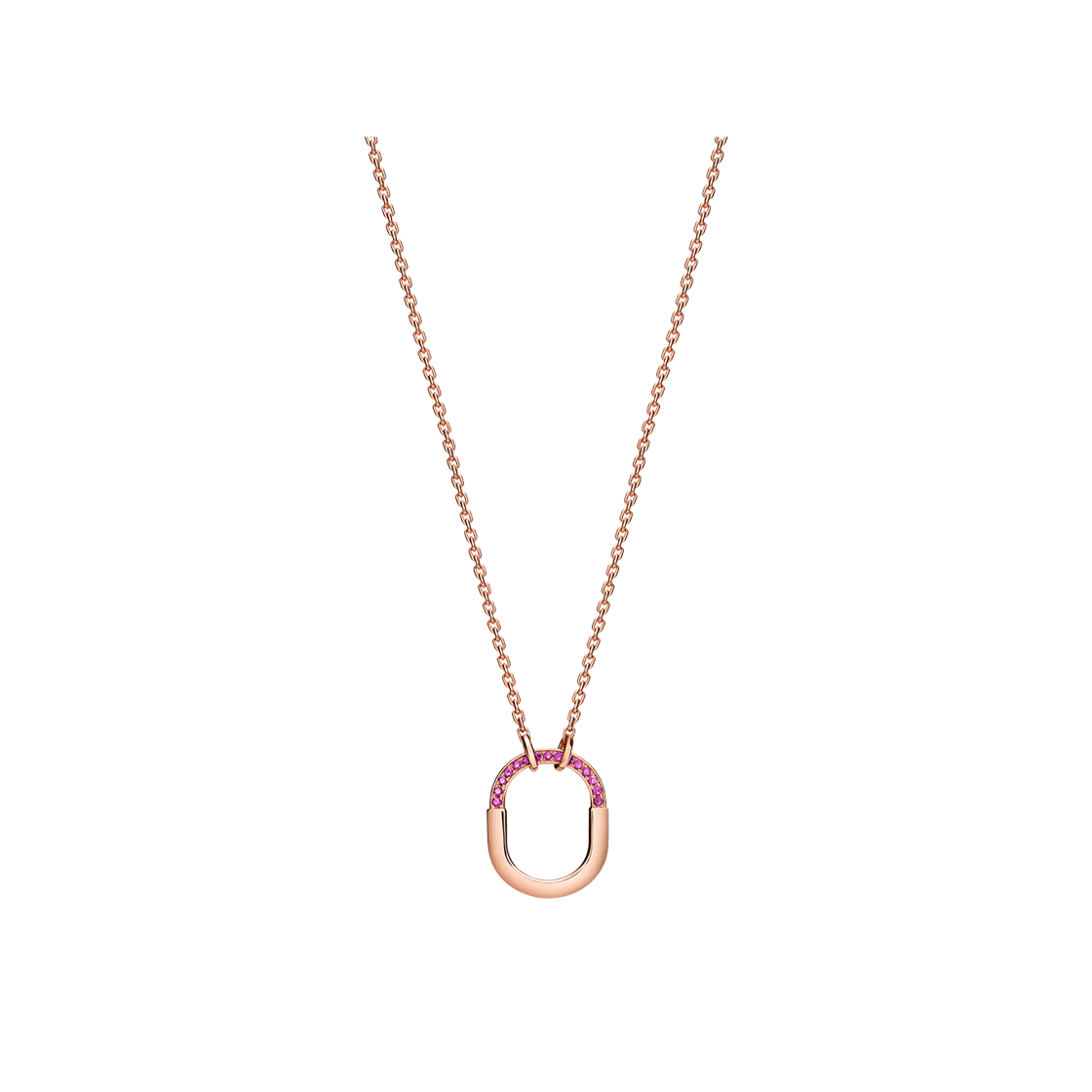 75013833/1364684671/75013825 Tiffany & Co. Tiffany Lock Small Pendant 18k Rose Gold Pink Sapphire