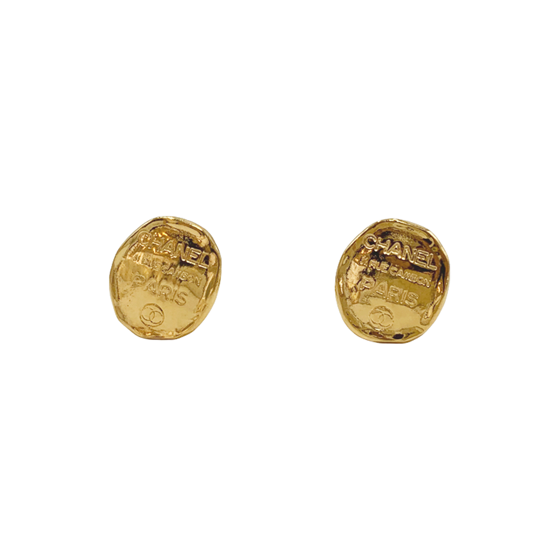 ITKATLBHB25H CHANEL Round Irregular Clip-On Earrings Gold