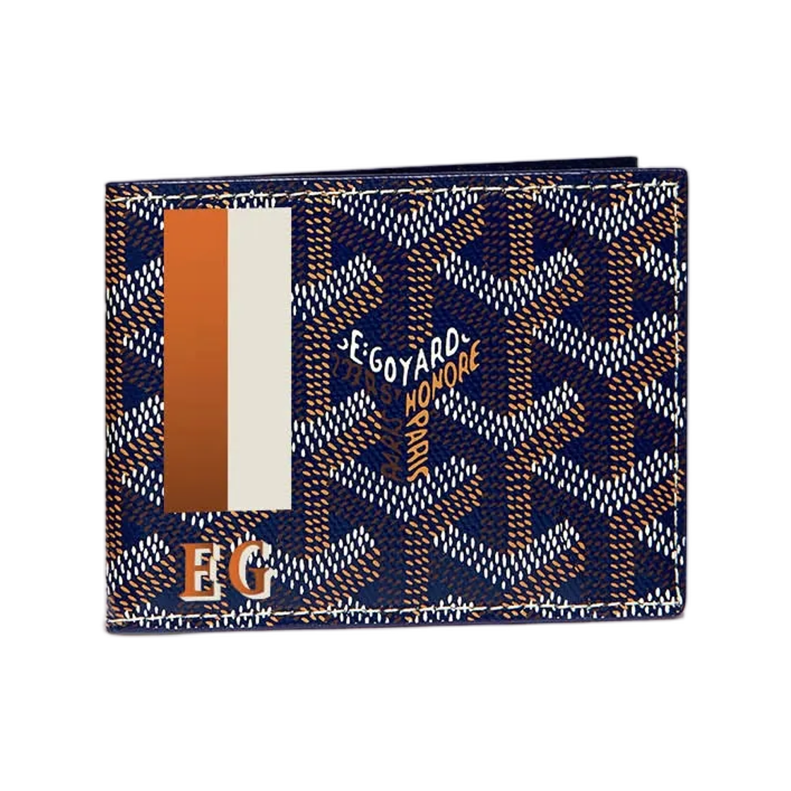 고야드 인서트 빅투아르 카드 월렛 스트라이프 앤 이니셜 네이비 블루(Goyard Insert Victoire Card Wallet Stripes and Initials Navy Blue) - 1