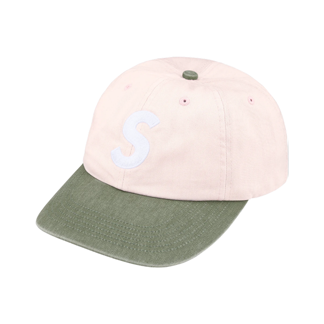 슈프림 피그먼트 코티드 투톤 S 로고 6-패널 라이트 핑크 - 25FW(Supreme Pigment Coated 2-Tone S Logo 6-Panel Light Pink - 25FW)