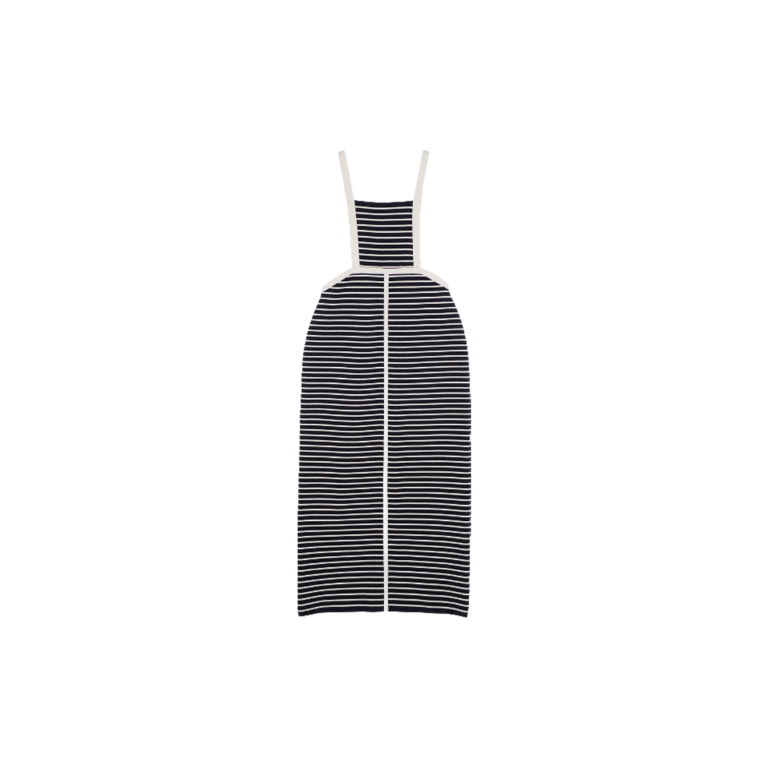 ITUWWIJ6CDL2 HERMES Stripe Overall Dress 38 Black/White