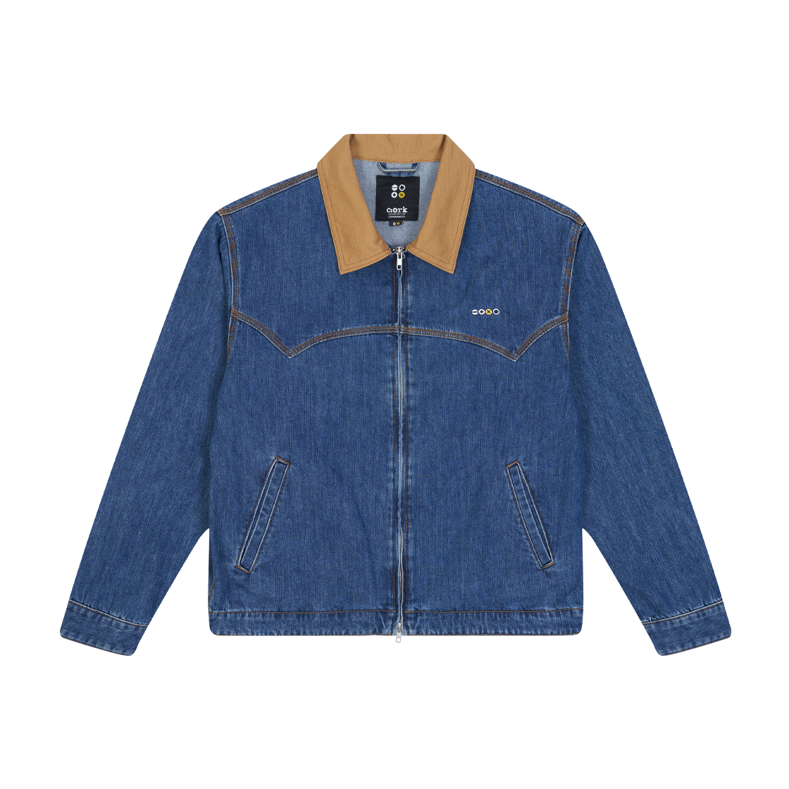 5FW05JK59 Ryul+Wai: Denim Zipup Work Jacket Deep Blue K5