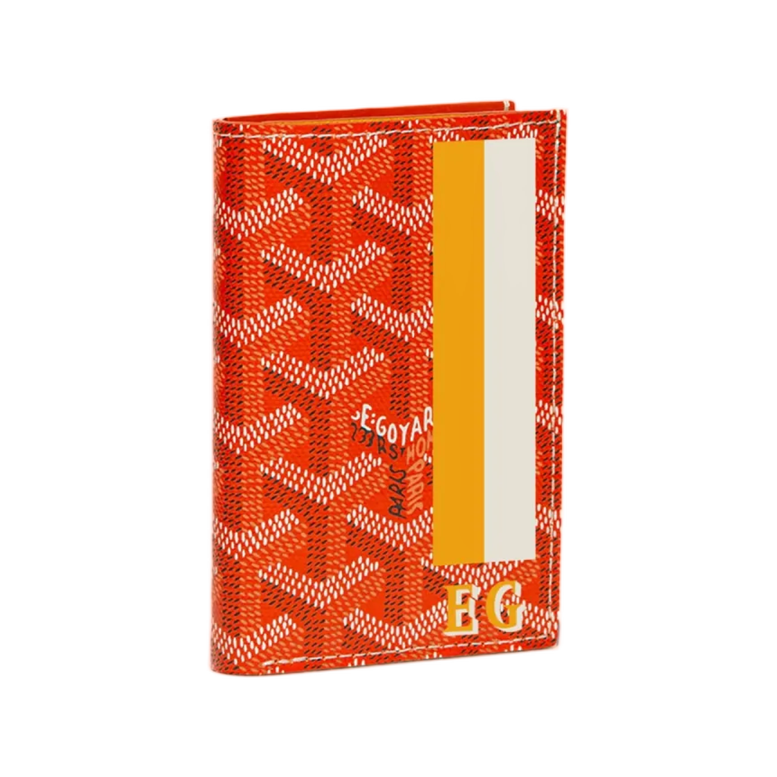 고야드 생피에르 카드 월렛 스트라이프 앤 이니셜 오렌지(Goyard Saint Pierre Card Wallet Stripes and Initials Orange) - 1