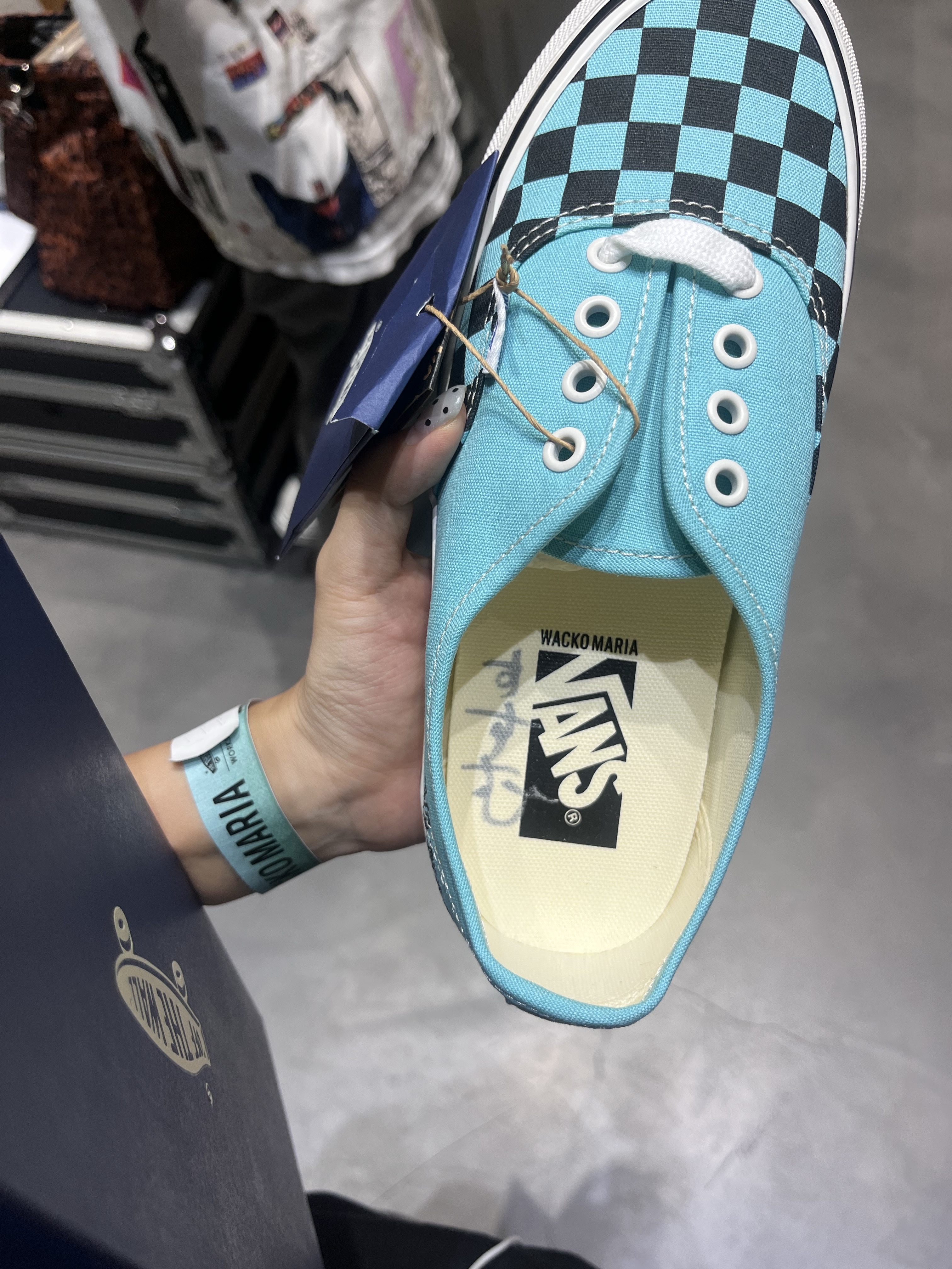 Vans X Wacko Maria Authentic Lx 44 Checkerboard Blue, Vans X Wacko Maria Authentic Lx 44 Checkerboard Snow White 착용 스타일 - 4