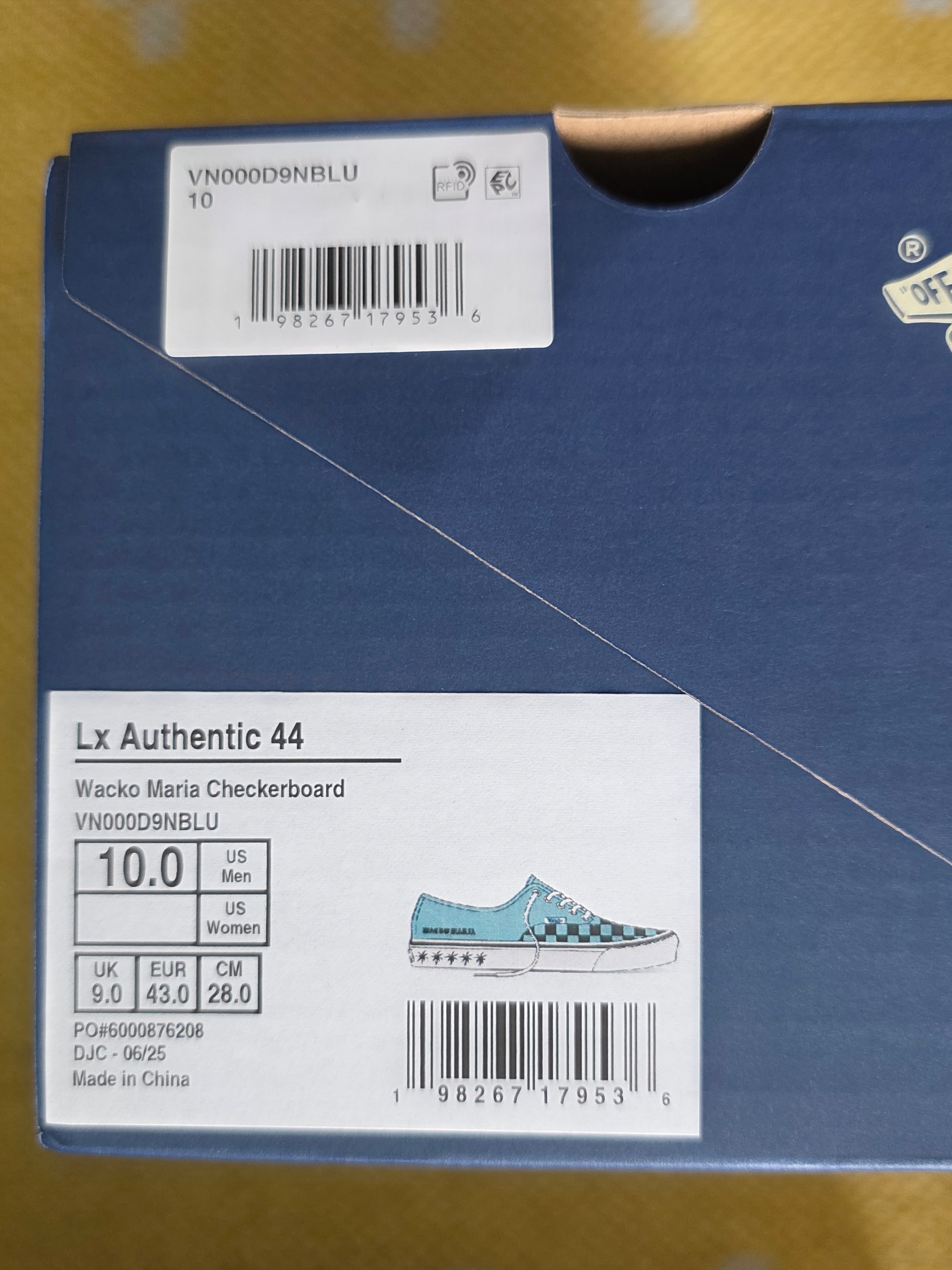 Vans X Wacko Maria Authentic Lx 44 Checkerboard Blue 착용 스타일 - 2