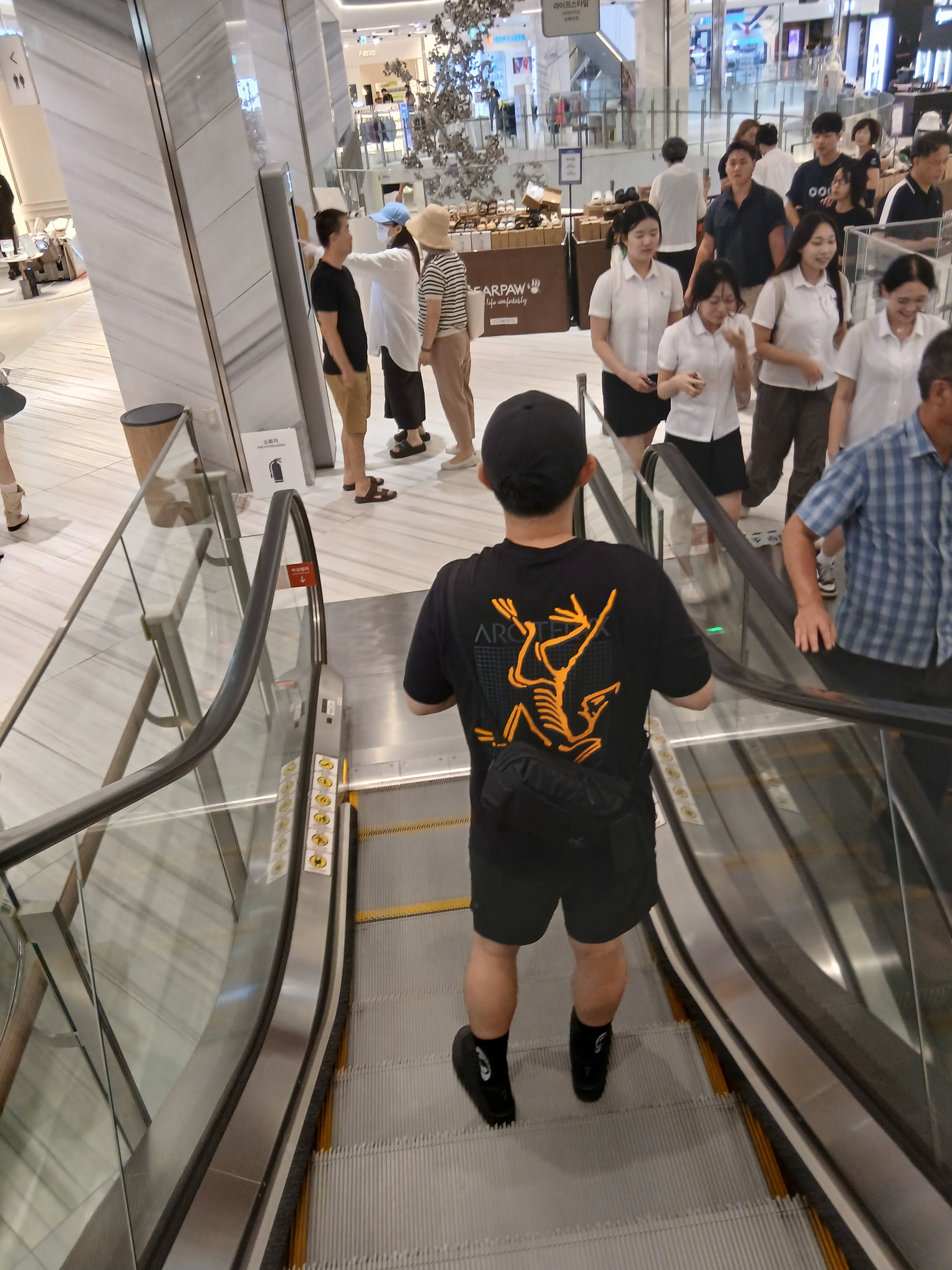 Arc'teryx Bird Word Cap 24K Black, Arc'teryx Arc'Multi Bird Logo SS T-Shirt Black 착용 스타일 - 9