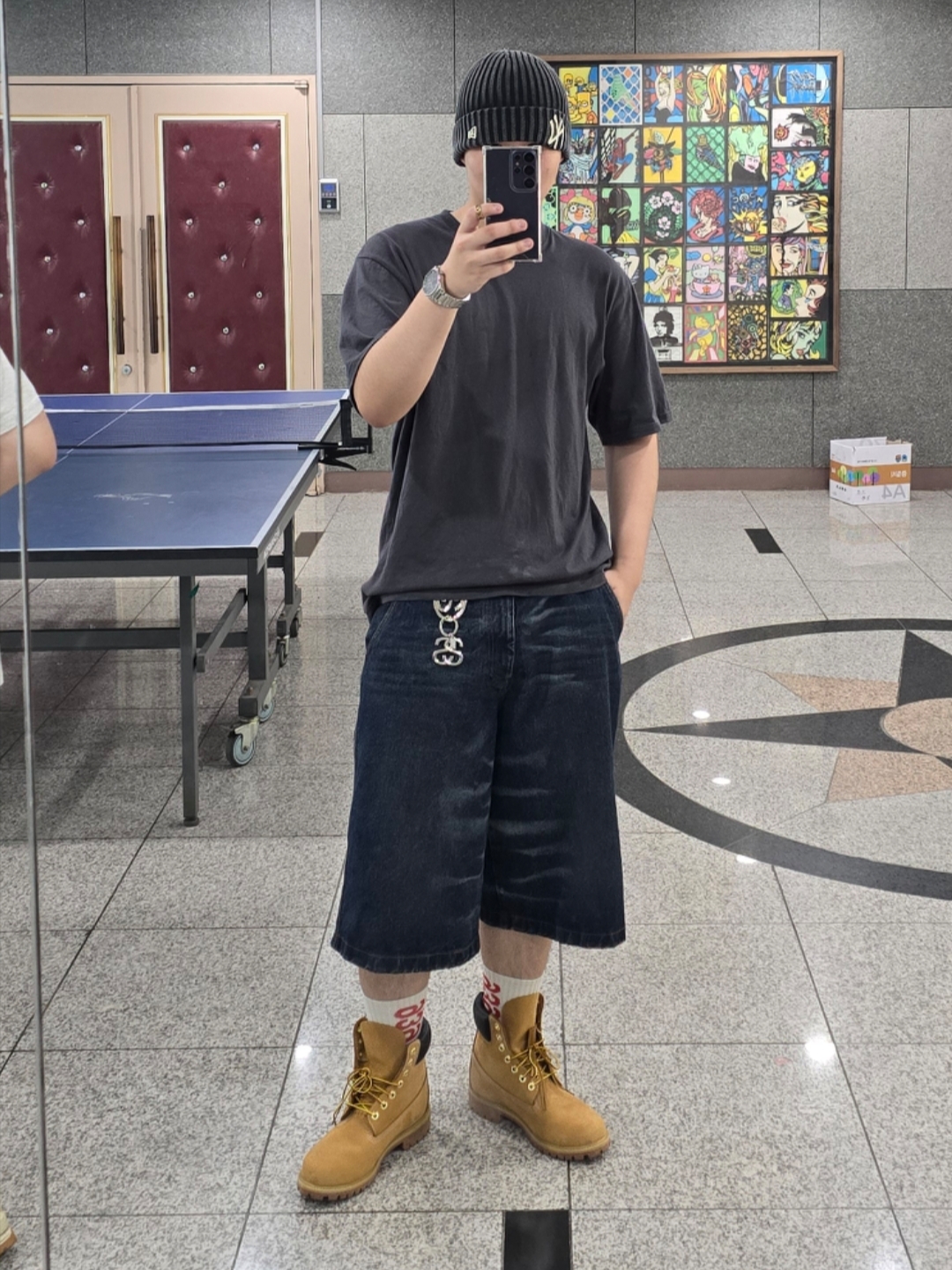 Thisisneverthat x New Era x MLB New York Yankees Ribbed Cuff Beanie Black, Timberland Premium 6 inch Waterproof Boot Wheat Nubuck - Wide 착용 스타일 - 3