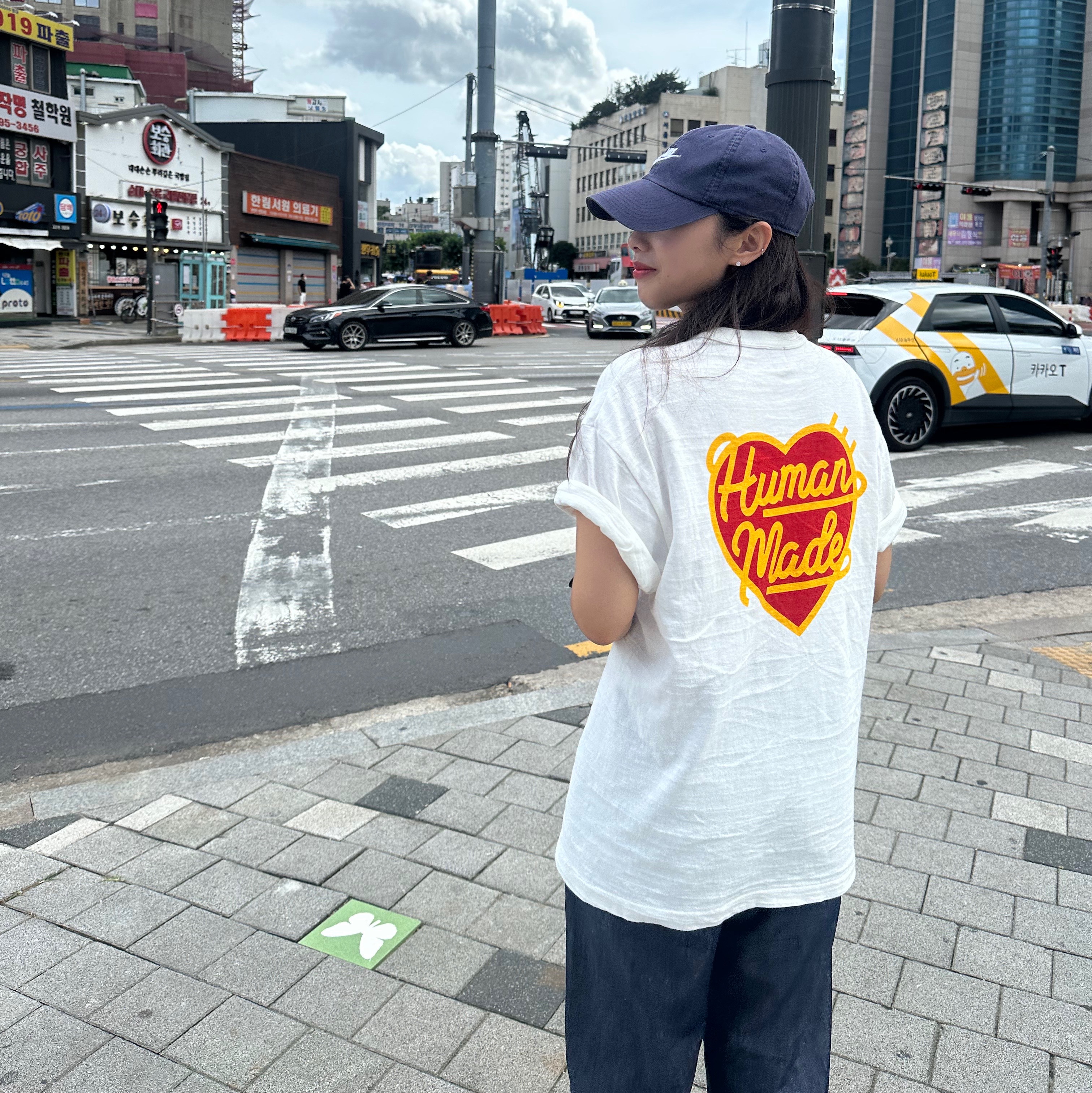 Human Made Heart Badge T-Shirt White 착용 스타일