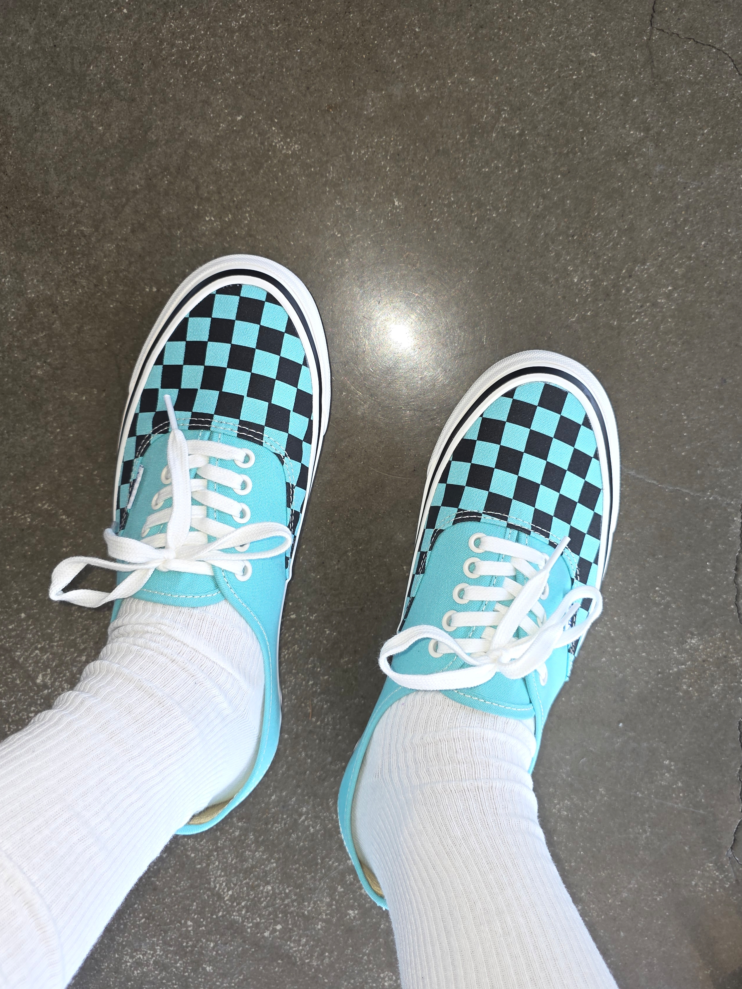 Vans X Wacko Maria Authentic Lx 44 Checkerboard Blue 착용 스타일 - 1
