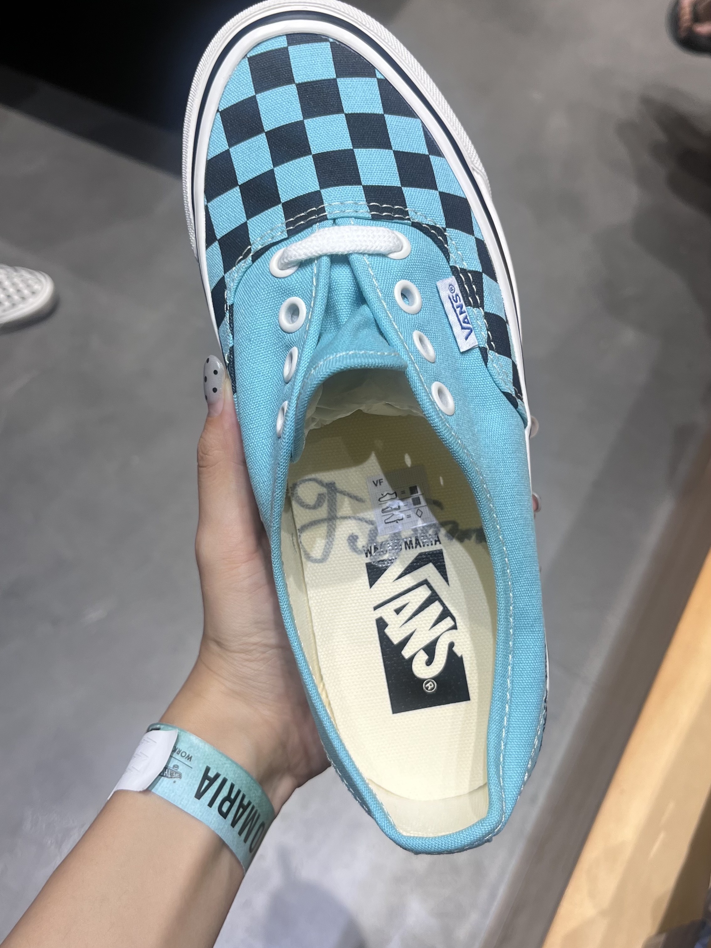 Vans X Wacko Maria Authentic Lx 44 Checkerboard Blue, Vans X Wacko Maria Authentic Lx 44 Checkerboard Snow White 착용 스타일 - 5
