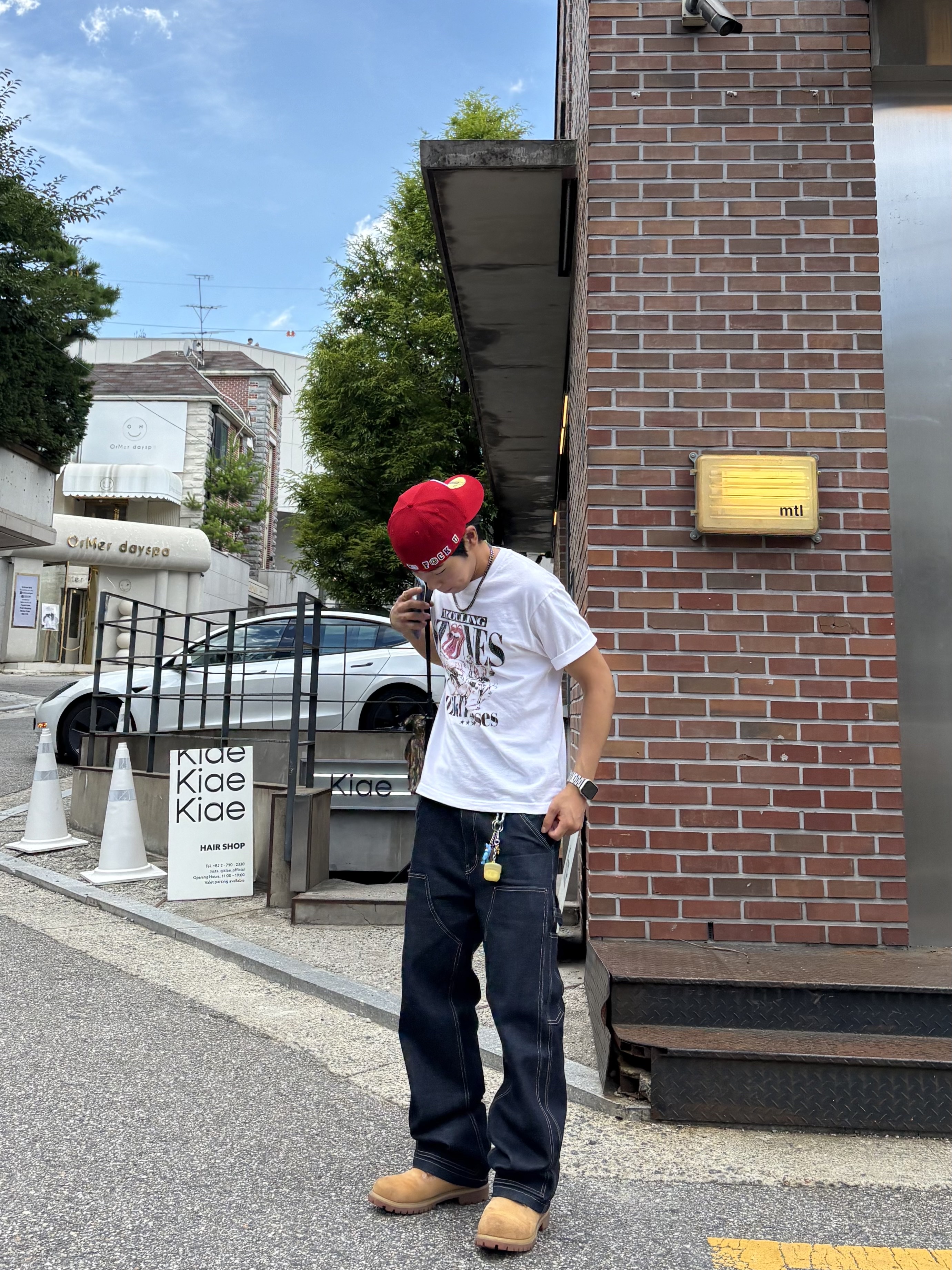 New Era x Fear of God 59FIFTY Cincinnati Reds Fitted Cap Red, Timberland Premium 6 inch Waterproof Boot Wheat Nubuck - Wide 착용 스타일 - 4