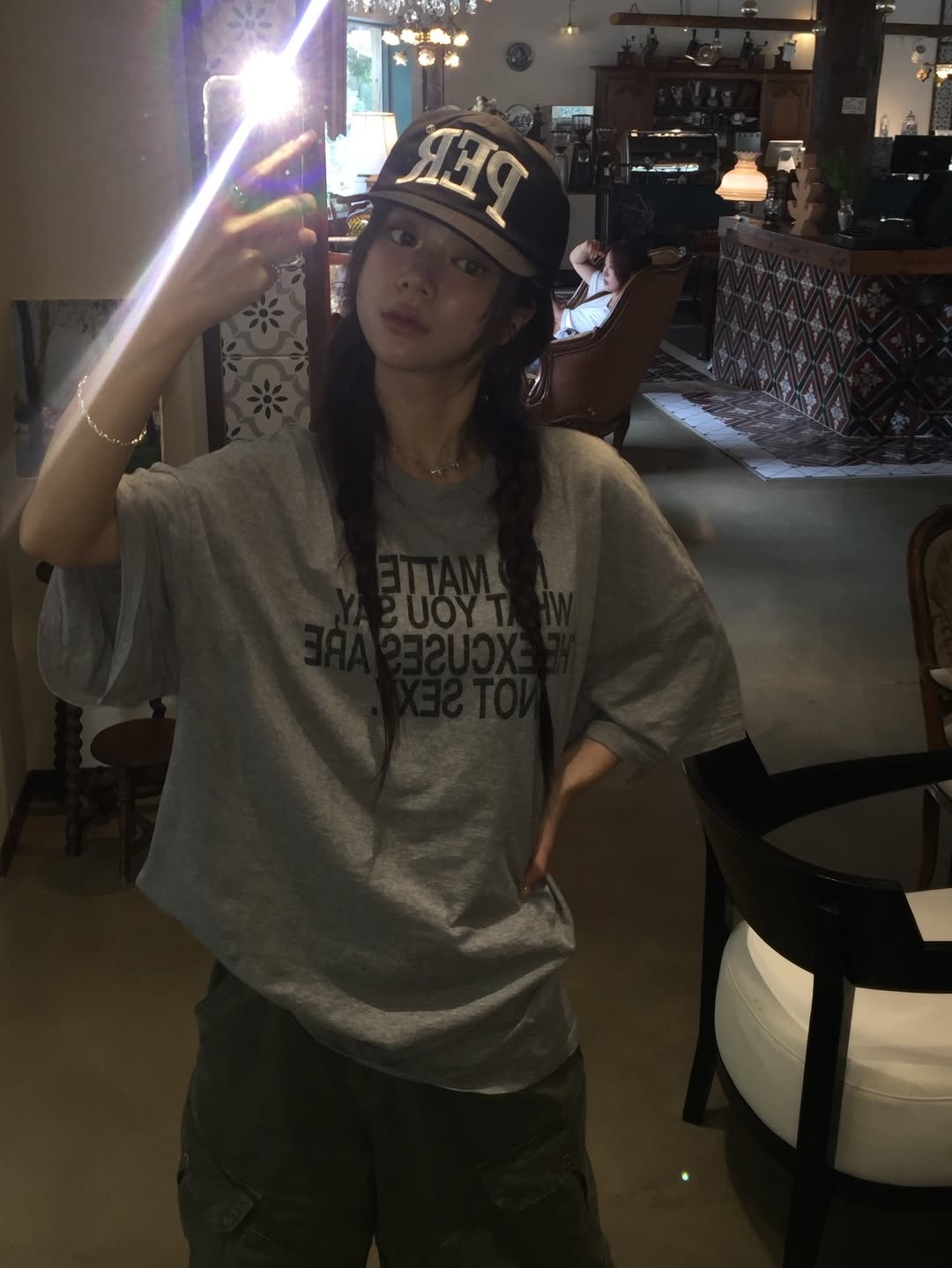Permanent Archive 5-Panel PER Cap Black 착용 스타일