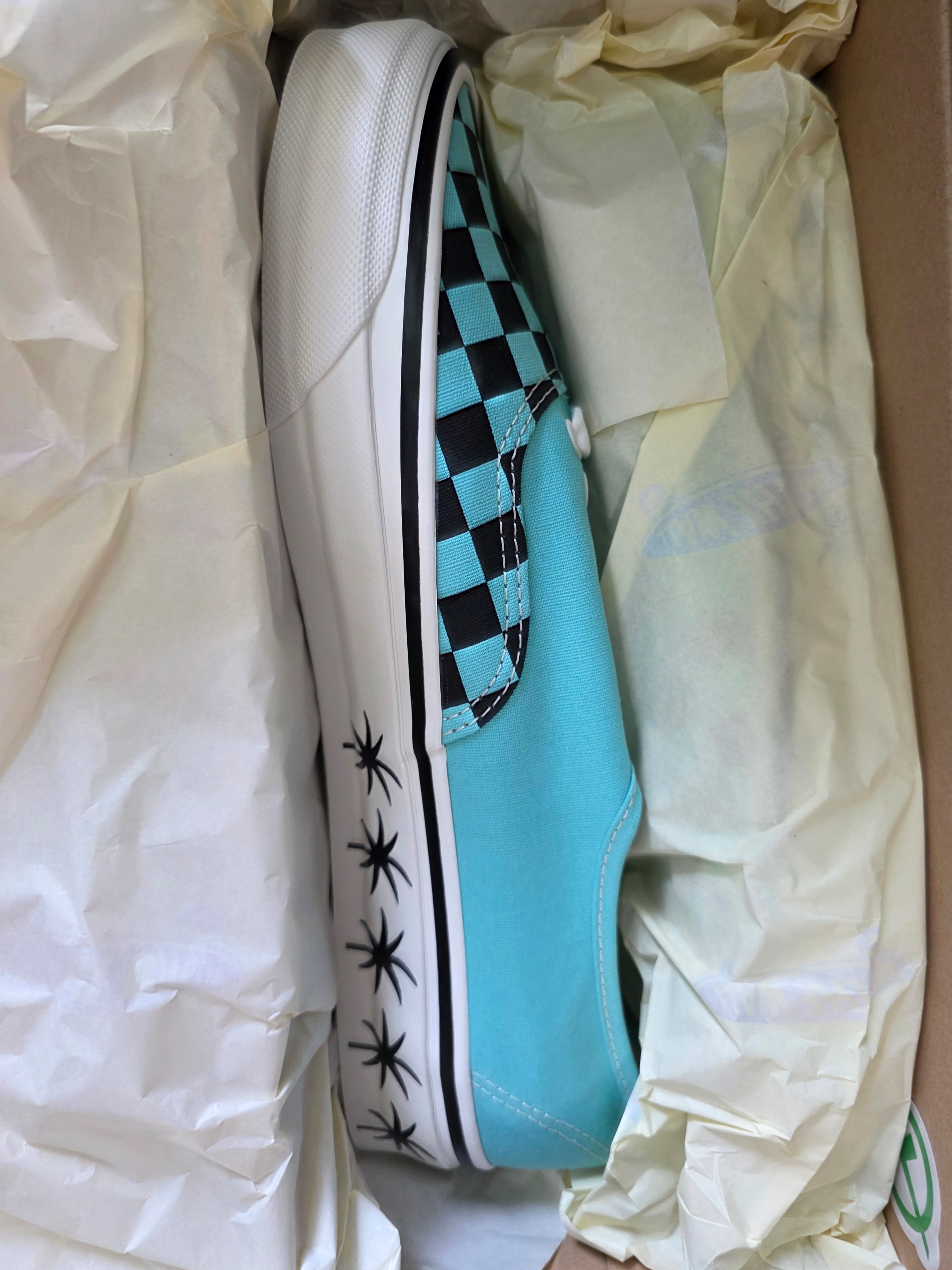 Vans X Wacko Maria Authentic Lx 44 Checkerboard Blue 착용 스타일 - 3