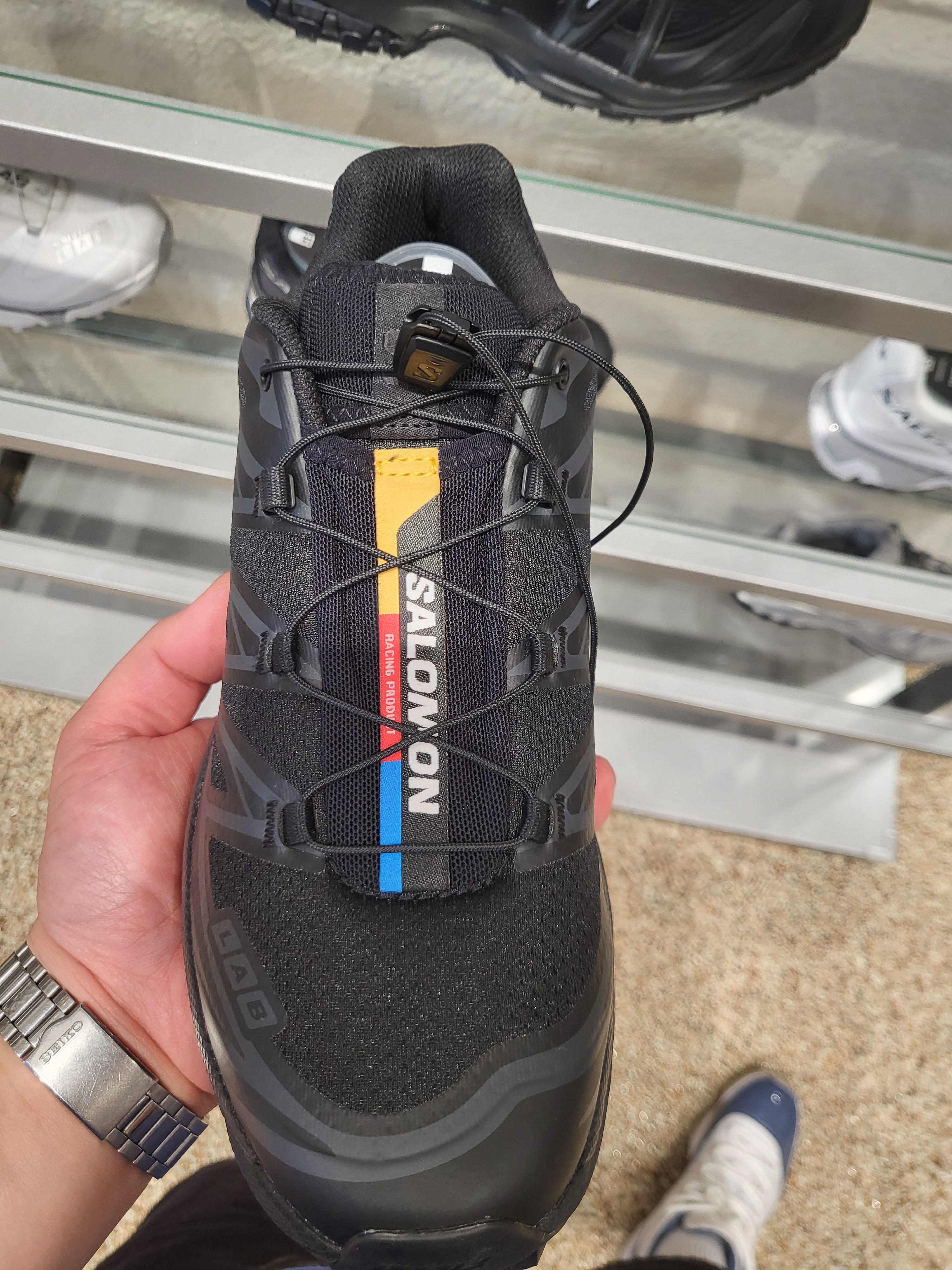 Salomon XT-6 ADV Black, Jordan 11 Retro Low Diffused Blue 착용 스타일 - 1