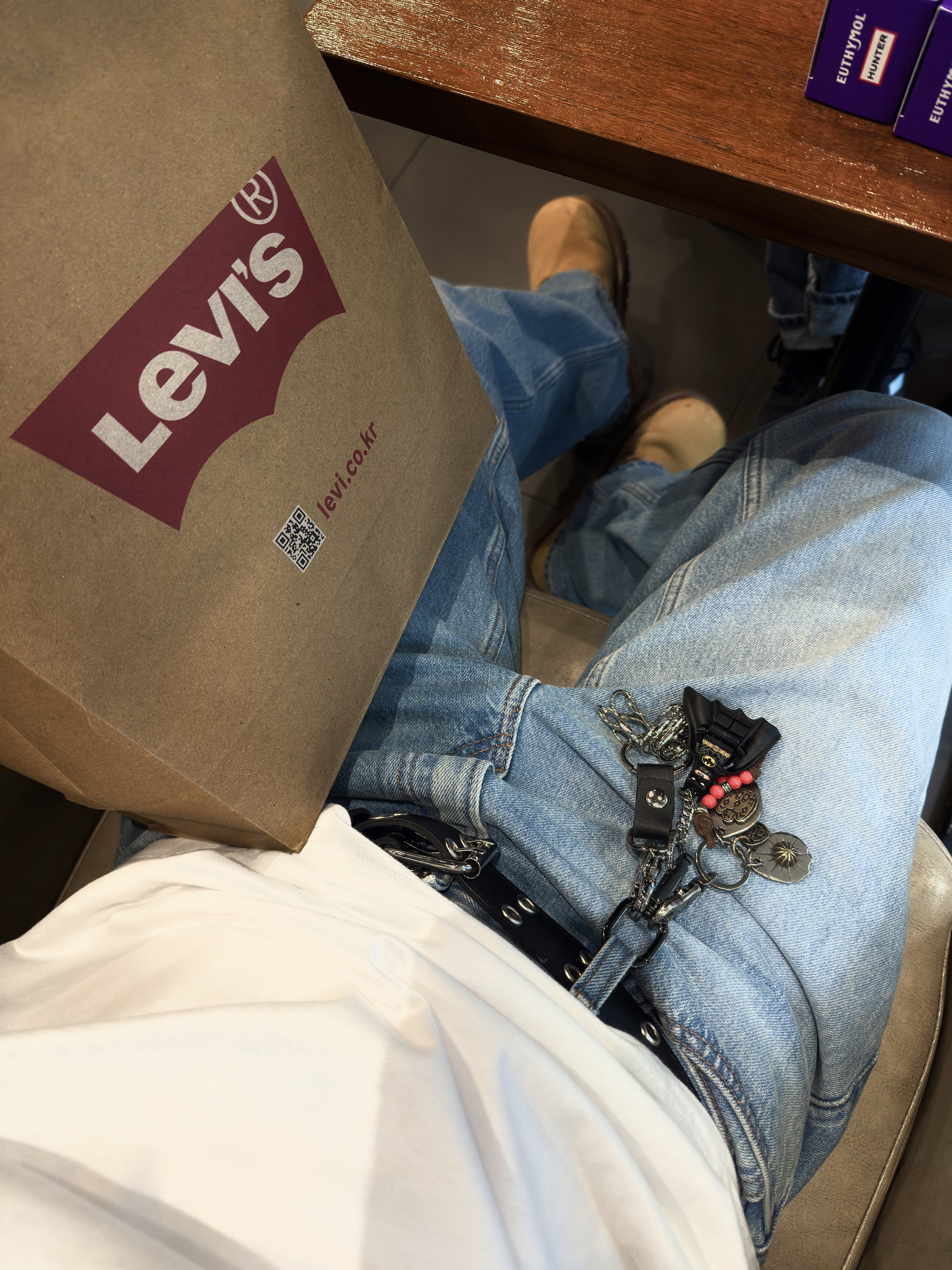 Uniqlo x JW Anderson Straight Jean Blue - KR, Millo Archive Utility Keyring Silver 착용 스타일 - 2