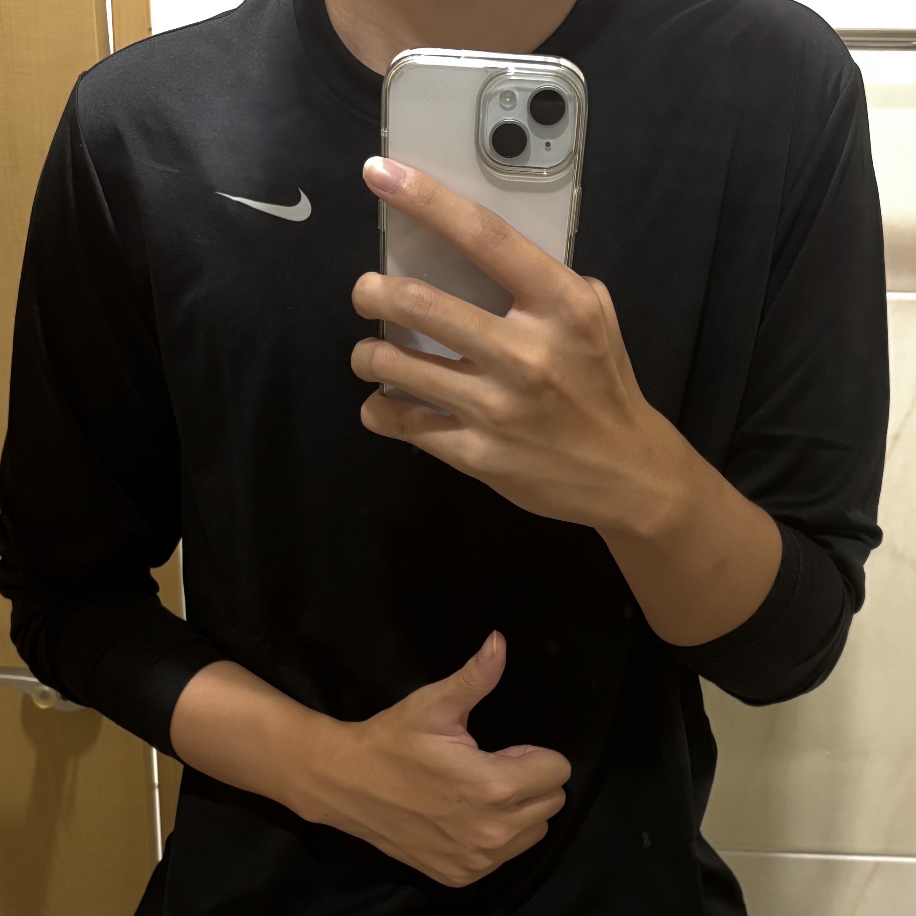 Nike Dri-Fit Legend Long Sleeve Fitness Top Black - Asia 착용 스타일