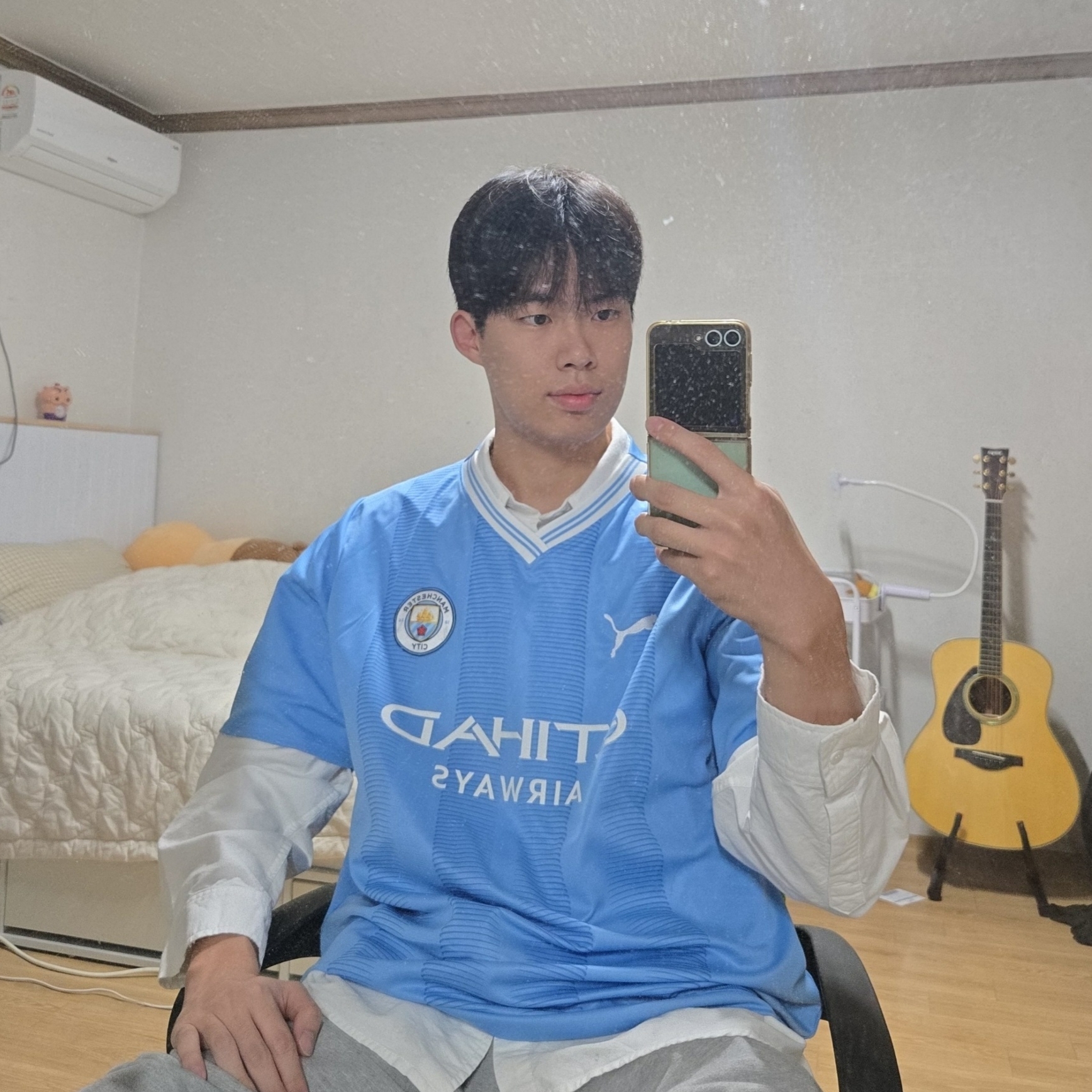 Puma Manchester City 2023/24 Home Jersey Team Light Blue (Non Marking Ver.) 착용 스타일 - 1