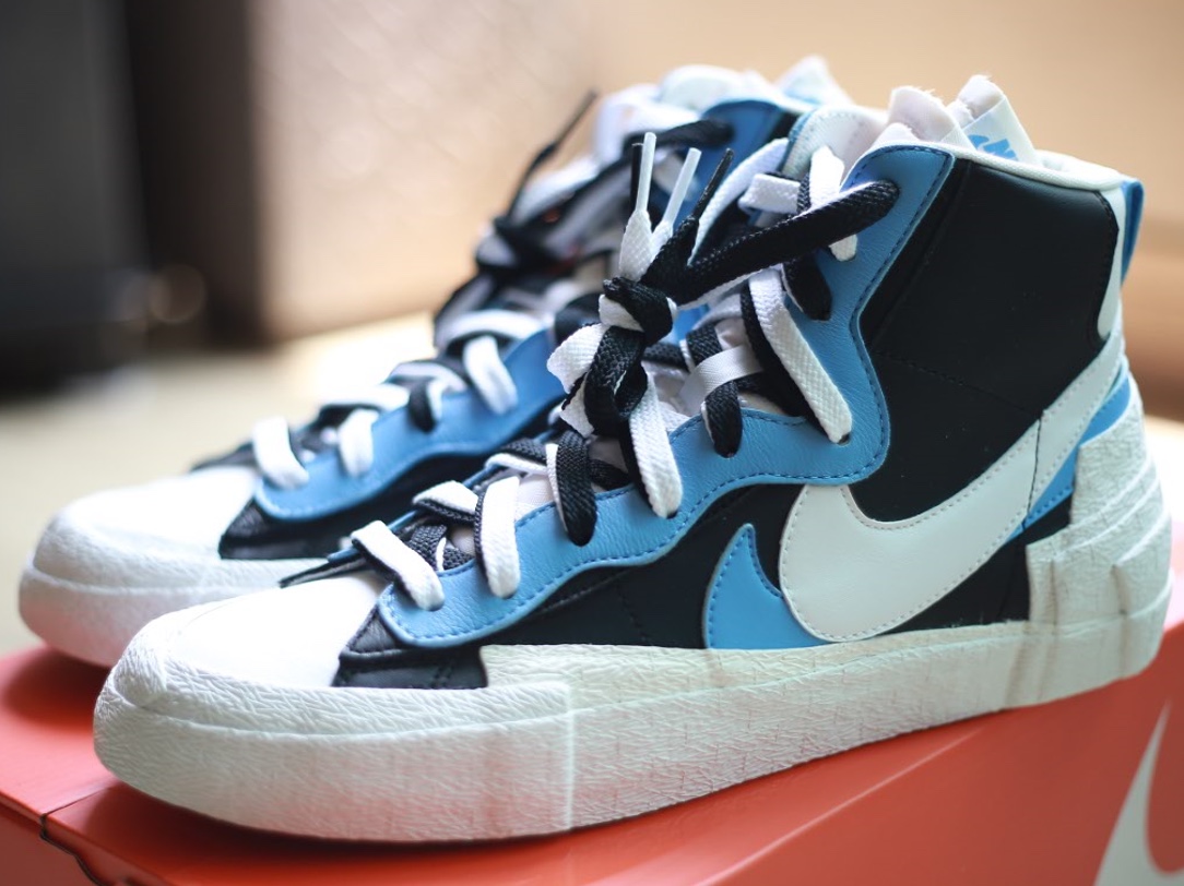 Nike x Sacai Blazer Mid White Black Legend Blue 착용 스타일
