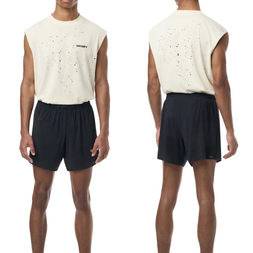 Satisfy Space-O 5 Inch Shorts Black 착용 스타일