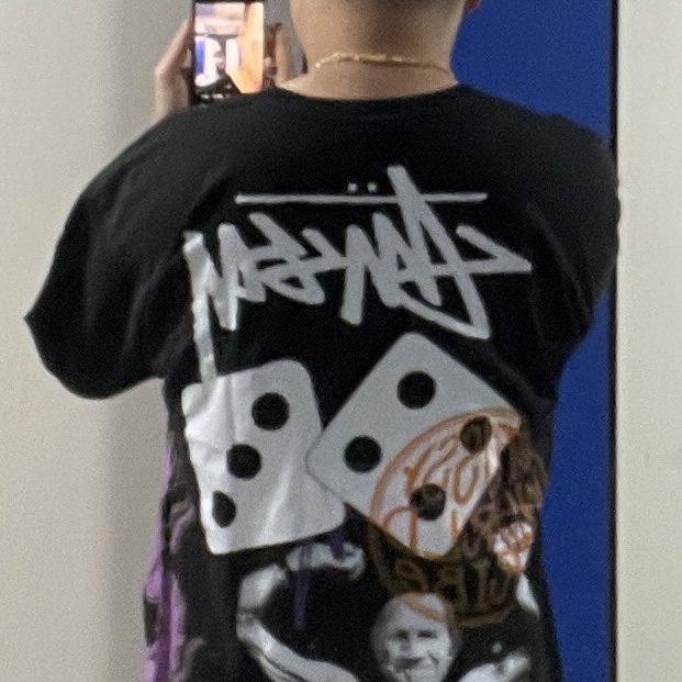 Stussy Strike Pigment Dyed T-Shirt Black 착용 스타일