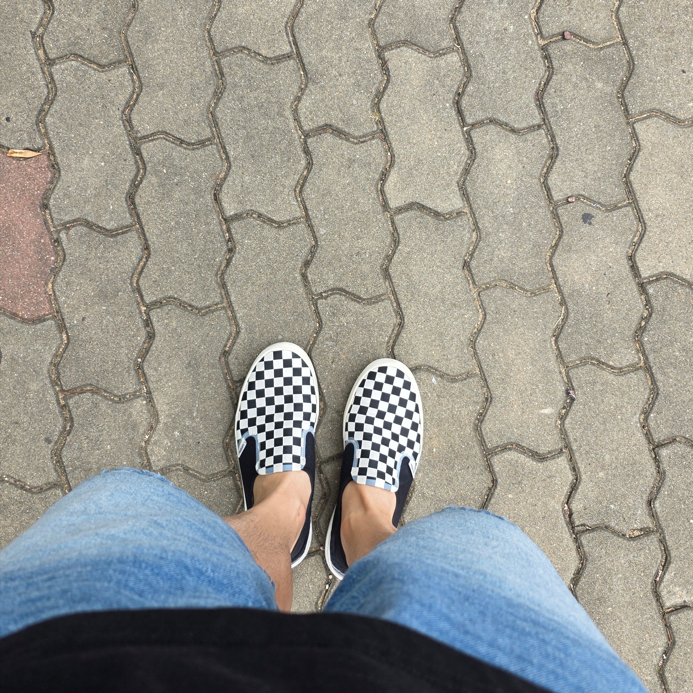 Vans Checkerboard Comfycush One Black 착용 스타일