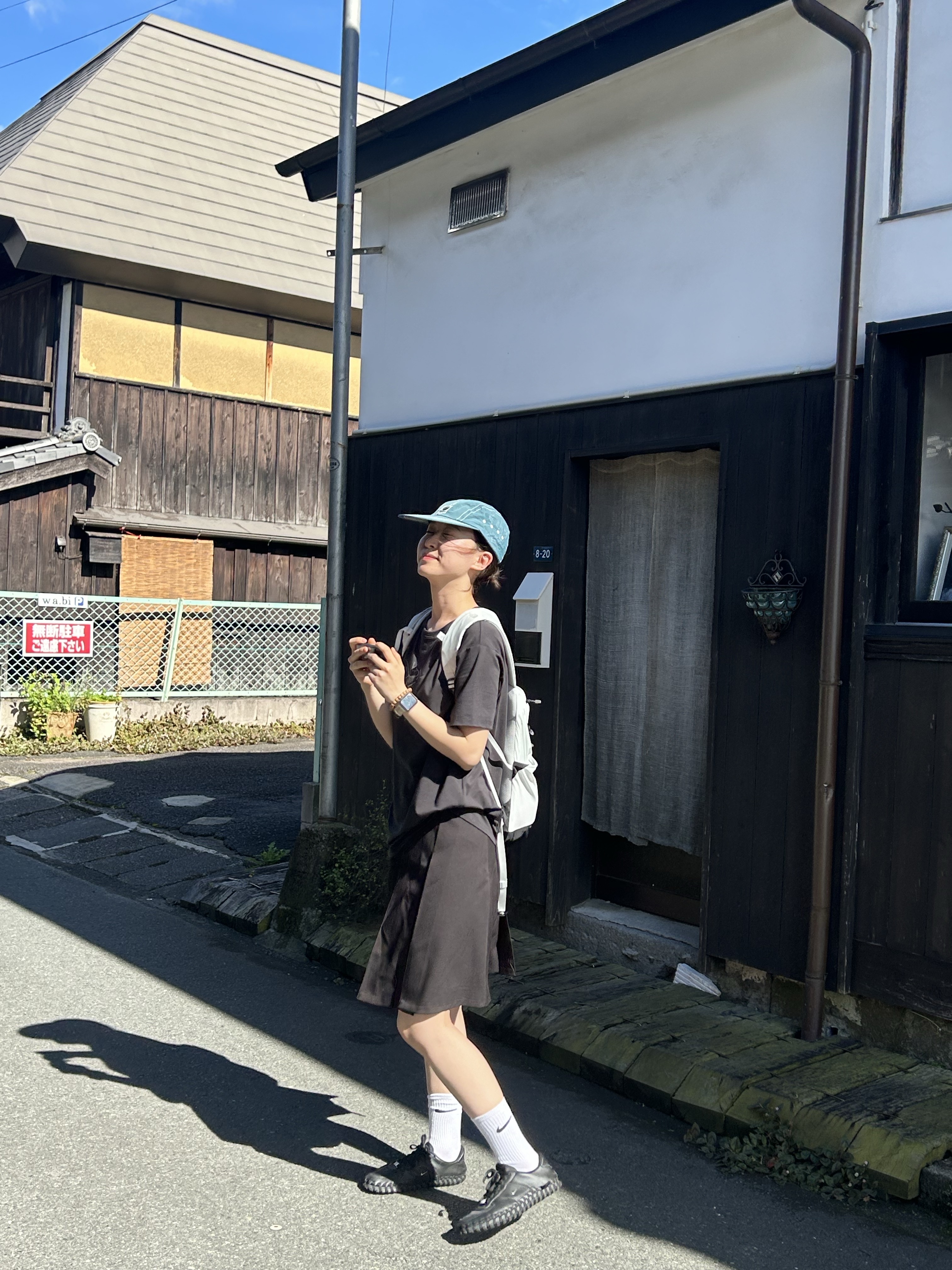 Helinox x Heritagefloss Nylon Washer Long Bill Cap Sky Blue, Arc'teryx Arc'word Logo SS T-Shirt Black 착용 스타일 - 1