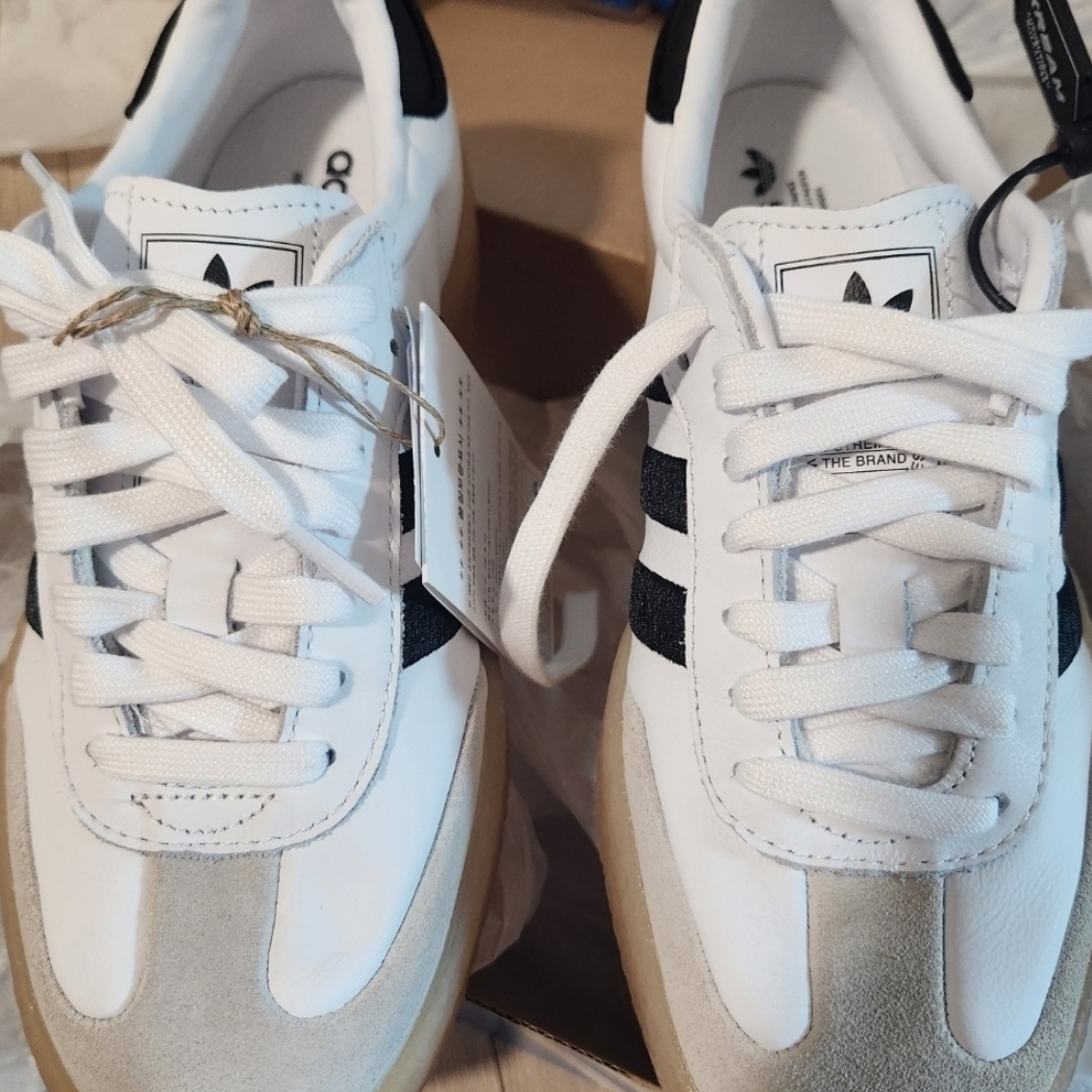 (W) Adidas Sambae White Black 착용 스타일 - 1