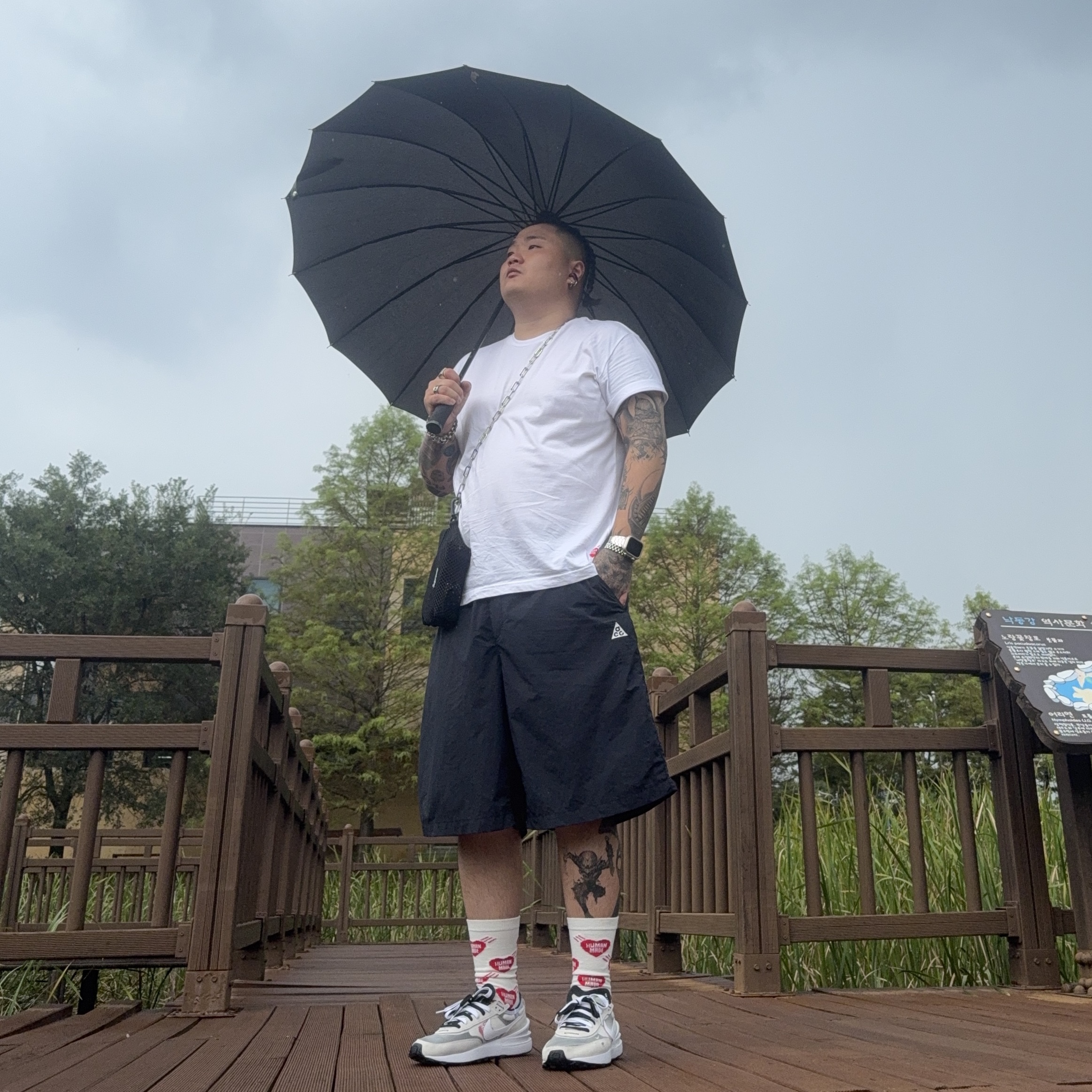 Human Made T-Shirts White (3 Pack), Nike ACG Orb Weaver UV Repel Oversized Shorts Black Anthracite - Asia 착용 스타일