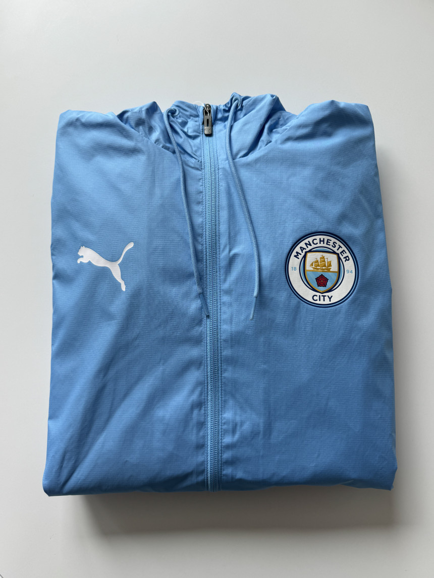 Puma Manchester City Prematch Woven Anthem Jacket Light Blue White, Puma Manchester City Prematch Woven Jacket Inky Blue 착용 스타일 - 3