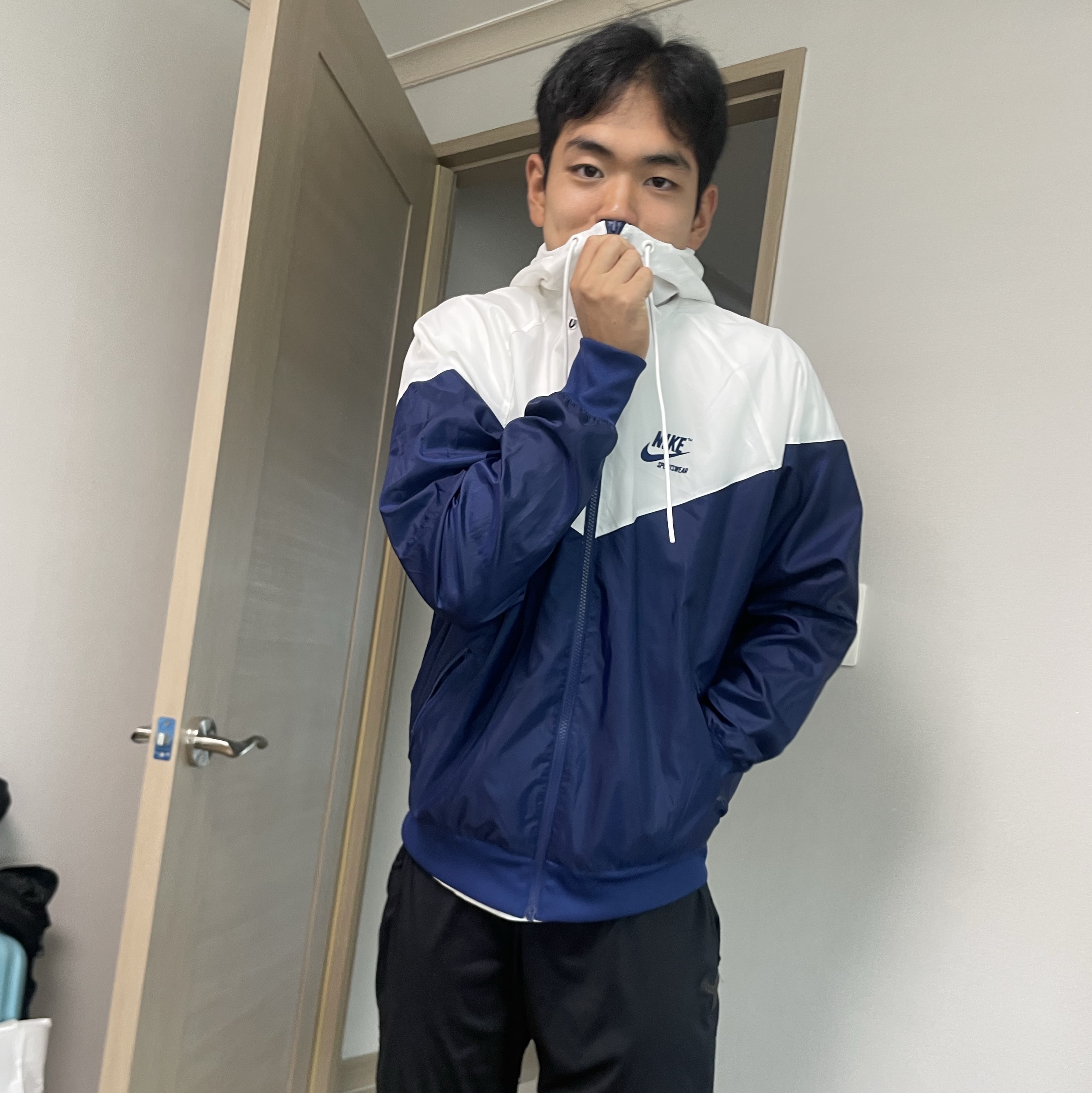 Nike Windrunner Woven Lined Jacket White Blue Void - Asia 착용 스타일 - 3