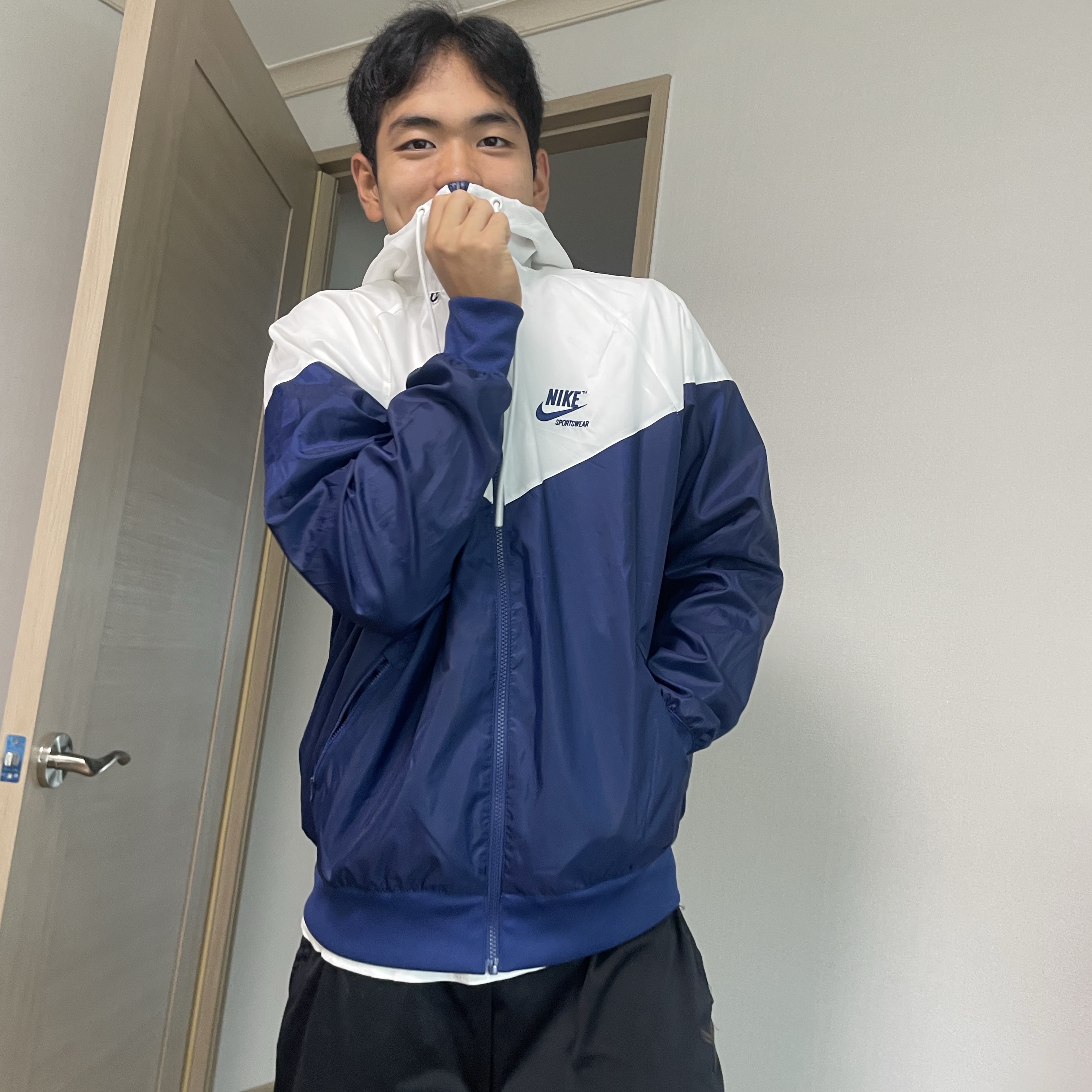 Nike Windrunner Woven Lined Jacket White Blue Void - Asia 착용 스타일 - 1