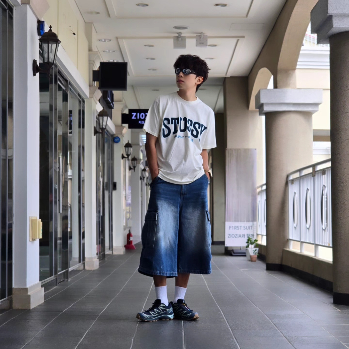 Stussy Burly Threads Pigment Dyed T-Shirt Natural, Samsung Galaxy Watch6 44mm LTE Silver (Korean Ver.) 착용 스타일 - 4