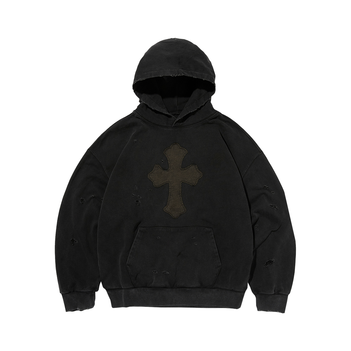 스웨이드 크로스 후디 워싱 블랙(Suade Cross Hoodie Washing Black)