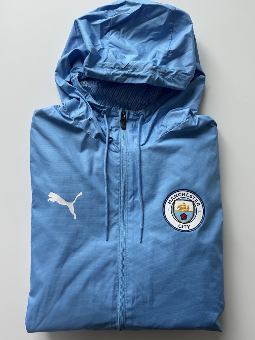 Puma Manchester City Prematch Woven Anthem Jacket Light Blue White, Puma Manchester City Prematch Woven Jacket Inky Blue 착용 스타일 - 4