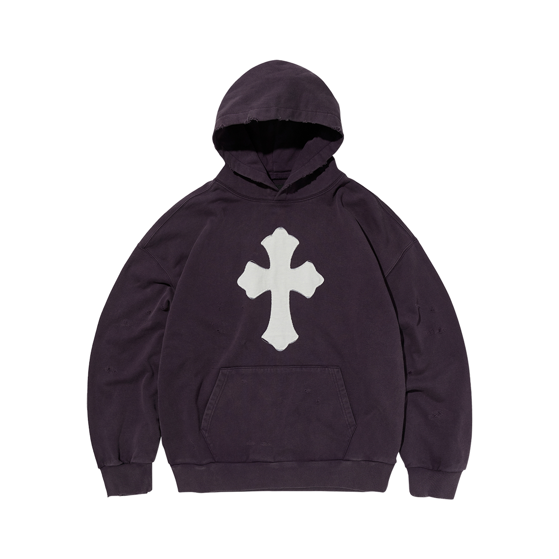 SDEFTO417PP Suade Cross Hoodie Purple