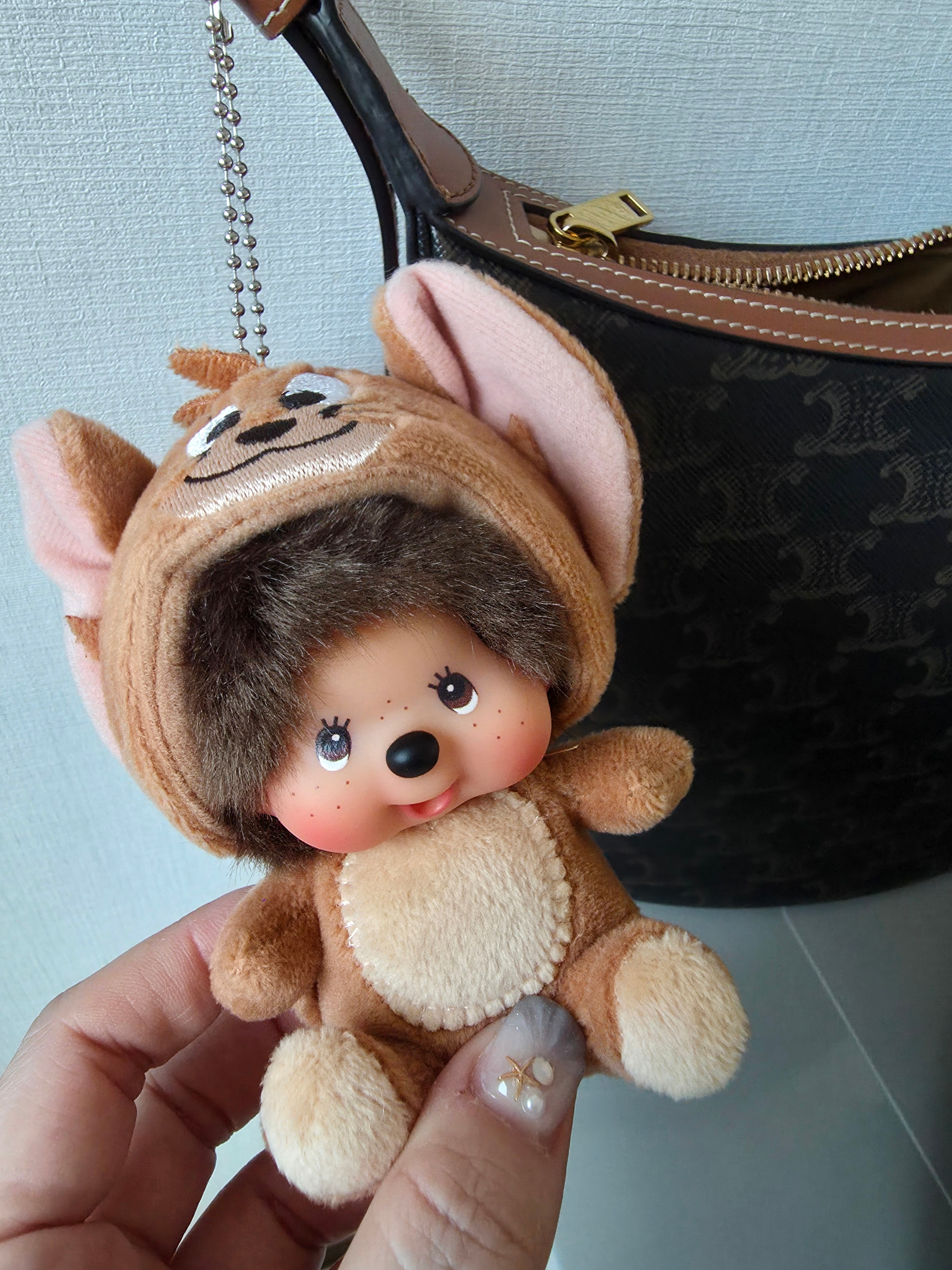 Monchhichi x Tom & Jerry SS Doll Mini Key Chain Jerry 착용 스타일