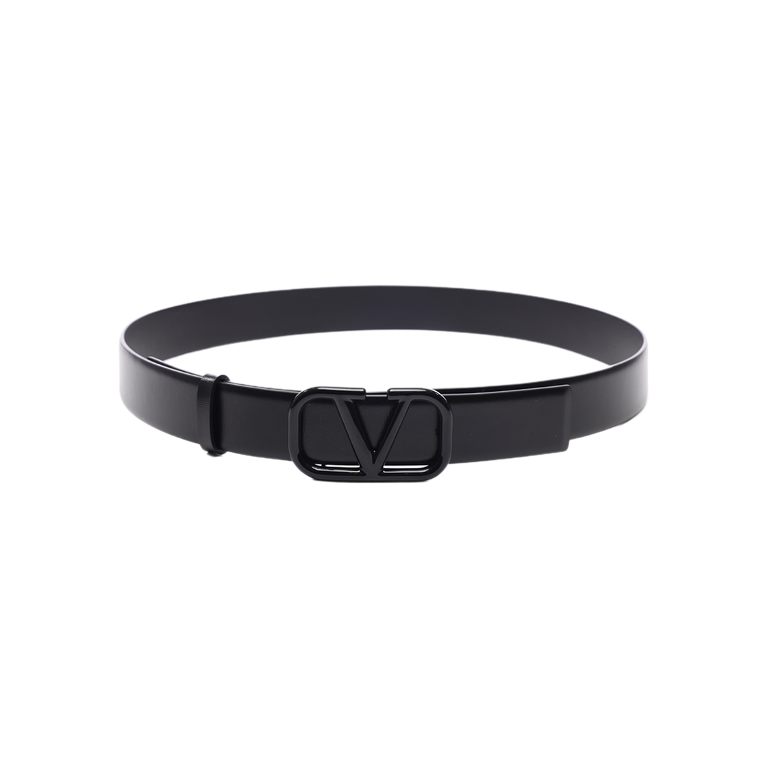 T0X49TJE0NO (W) Valentino Vlogo Signature Plaque Belt Black