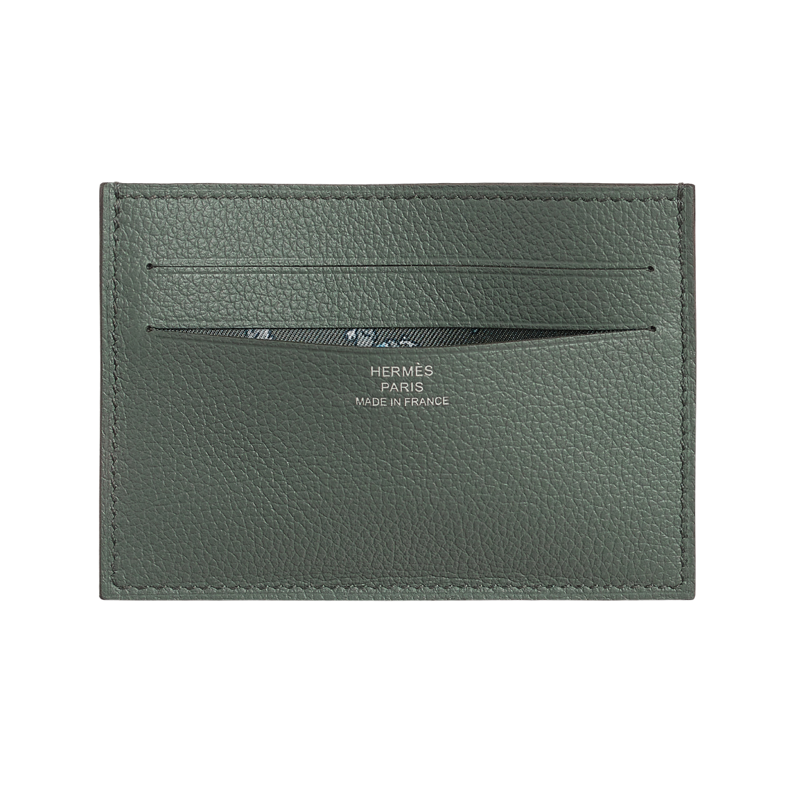 H087016CAAC Hermes Citizen Twill Card Holder Evercolor Silk & Vert Amande Vert Mangrove Gris Marionnette