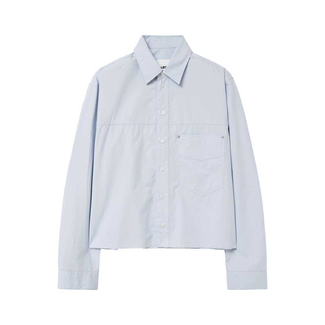 알렌느 컷오프 크롭드 셔츠 페일블루