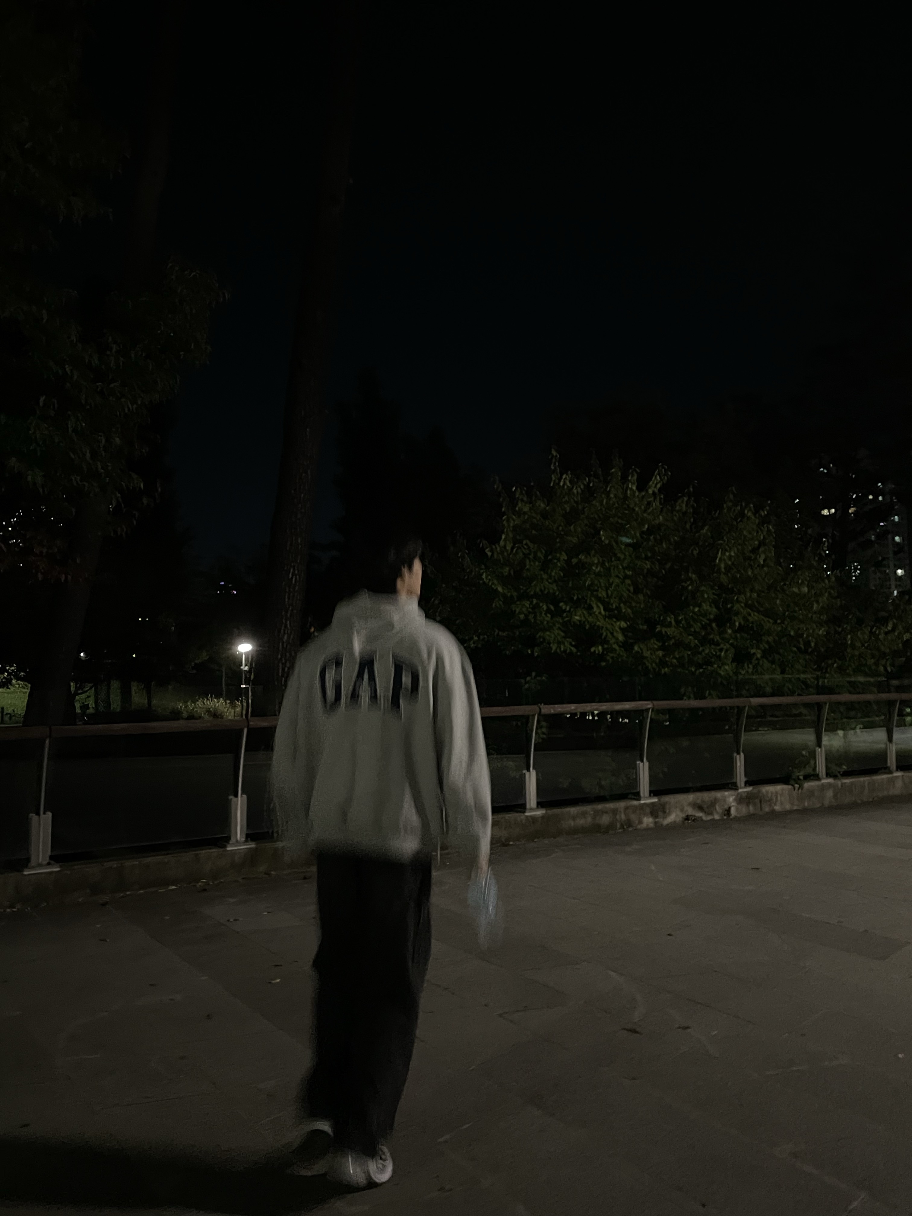 Palace x Gap Hood Grey - 24SS 착용 스타일 - 4
