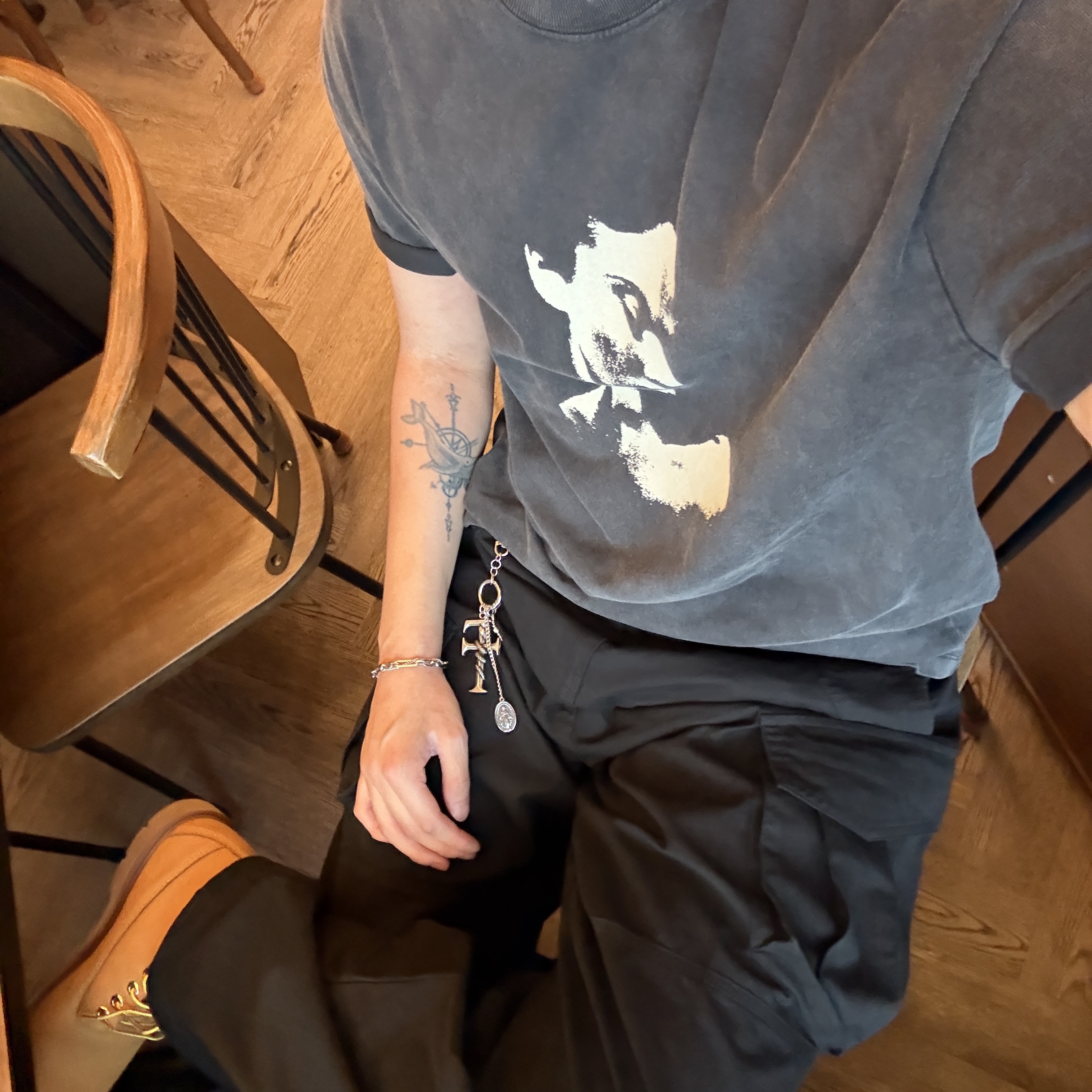 Timberland 6 Inch Laceup Basic Boots Wheat Brown - Wide, Flavorism VTG Washed Cargo Pants Black 착용 스타일 - 3