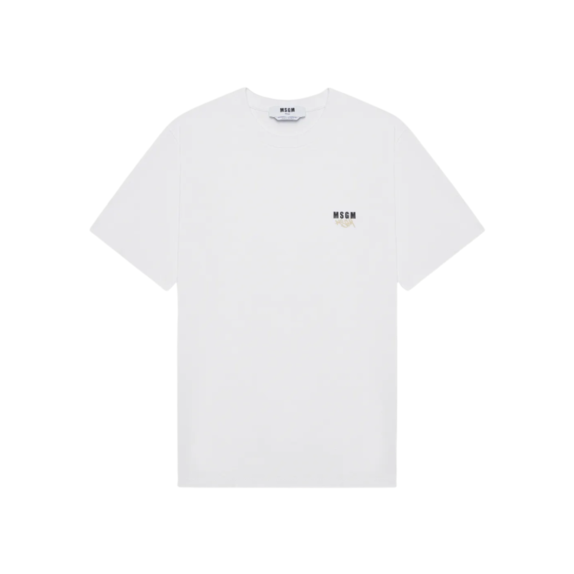 3040MM163-217098-01 MSGM Crewneck Cotton T-Shirt White