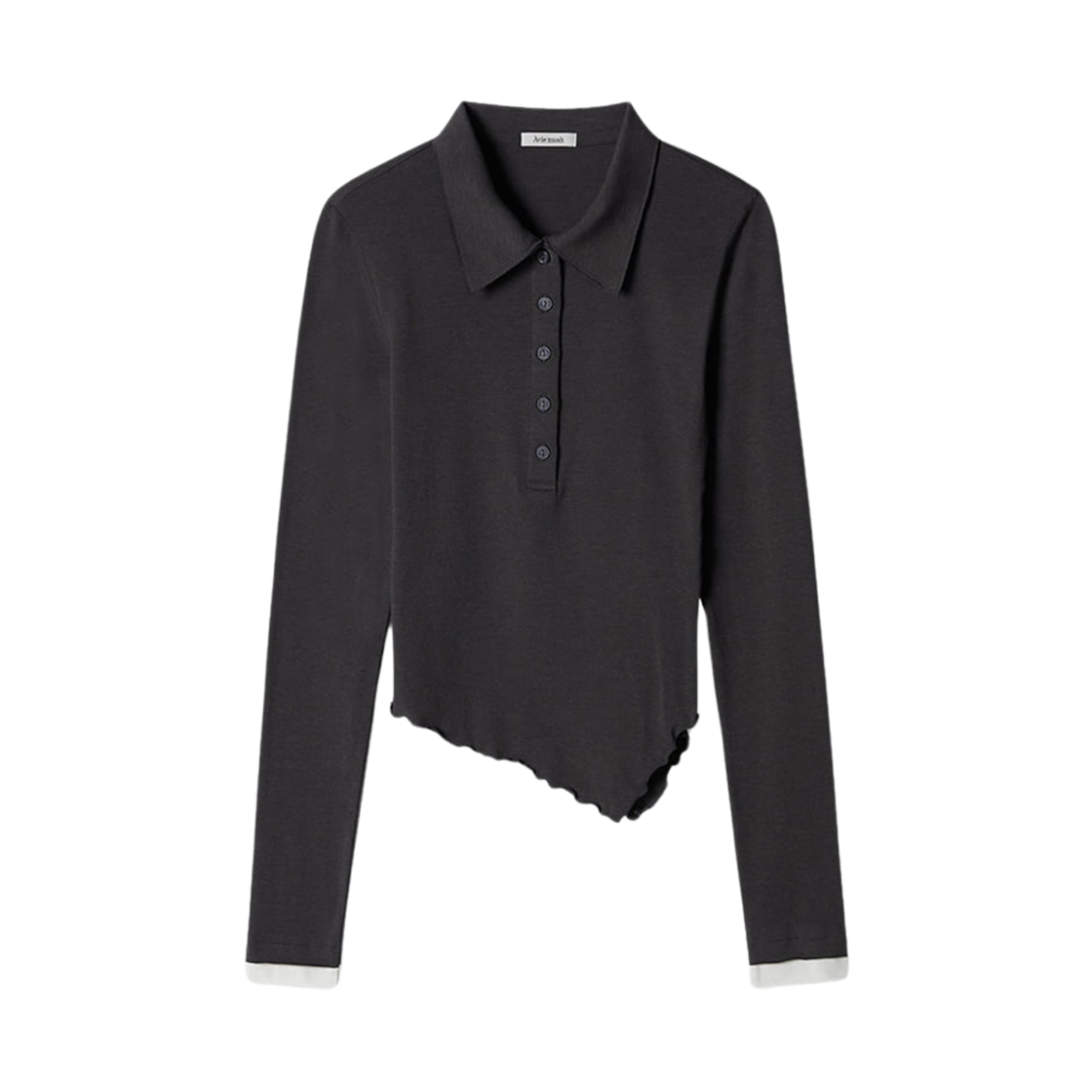 AM01T2503 (W) Aviemuah Asymmetric Burton Slim T-Shirt Charcoal