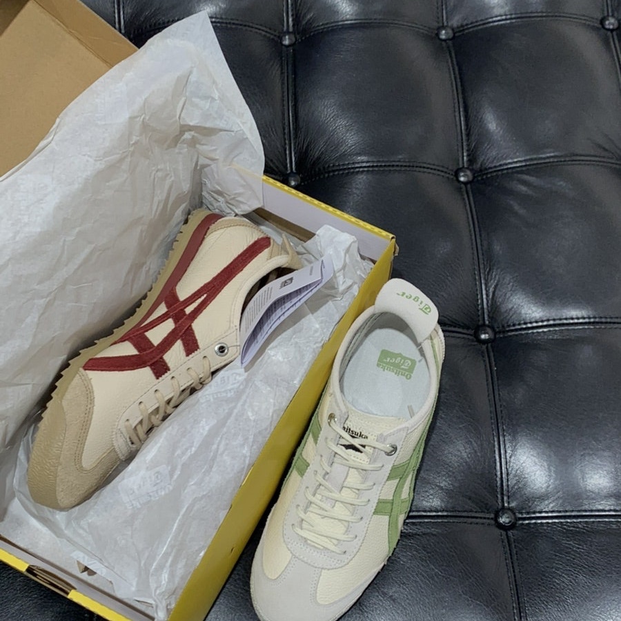 Onitsuka Tiger Mexico 66 SD Beige Beet Juice, Onitsuka Tiger Mexico 66 SD Birch Green 착용 스타일